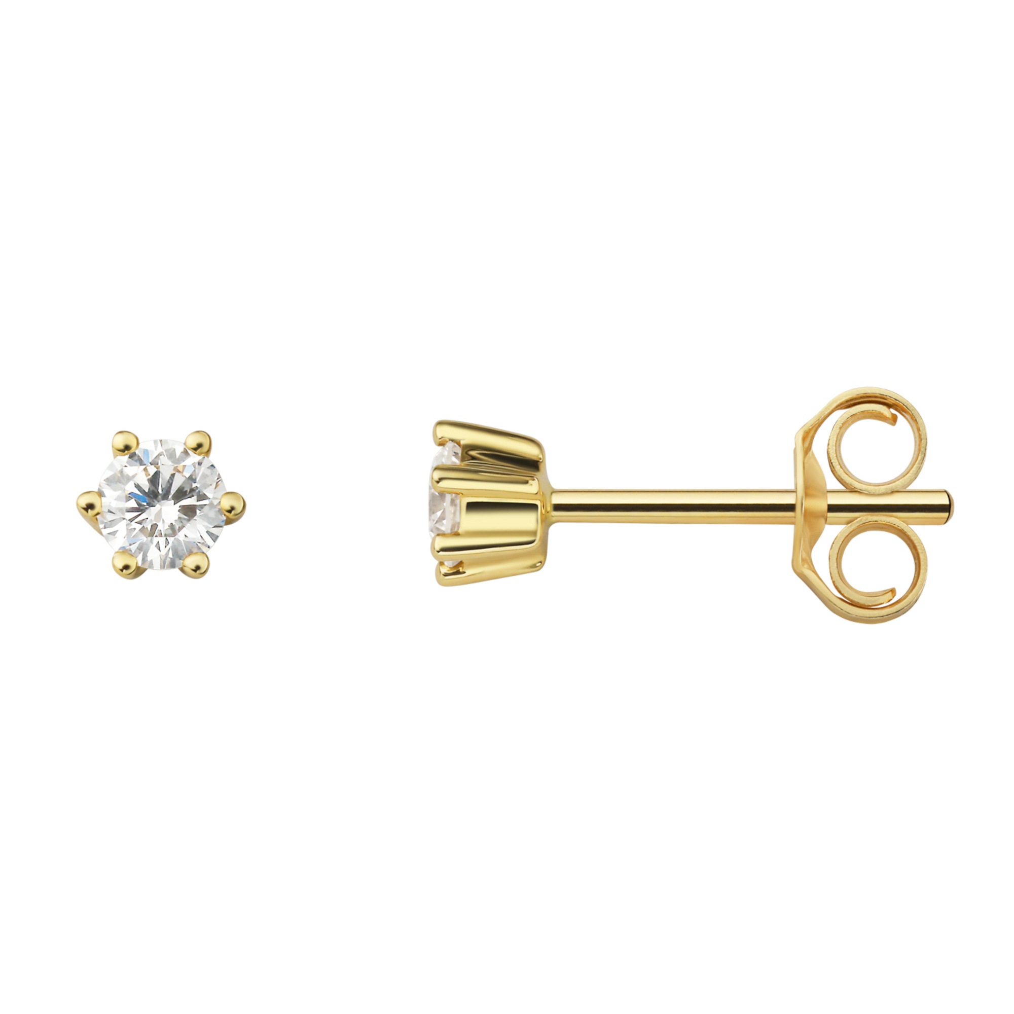 ONE ELEMENT Paar Ohrstecker »0.2 ct Diamant Brillant Ohrringe Ohrstecker aus 585 Gelbgold«, Damen Gold Schmuck