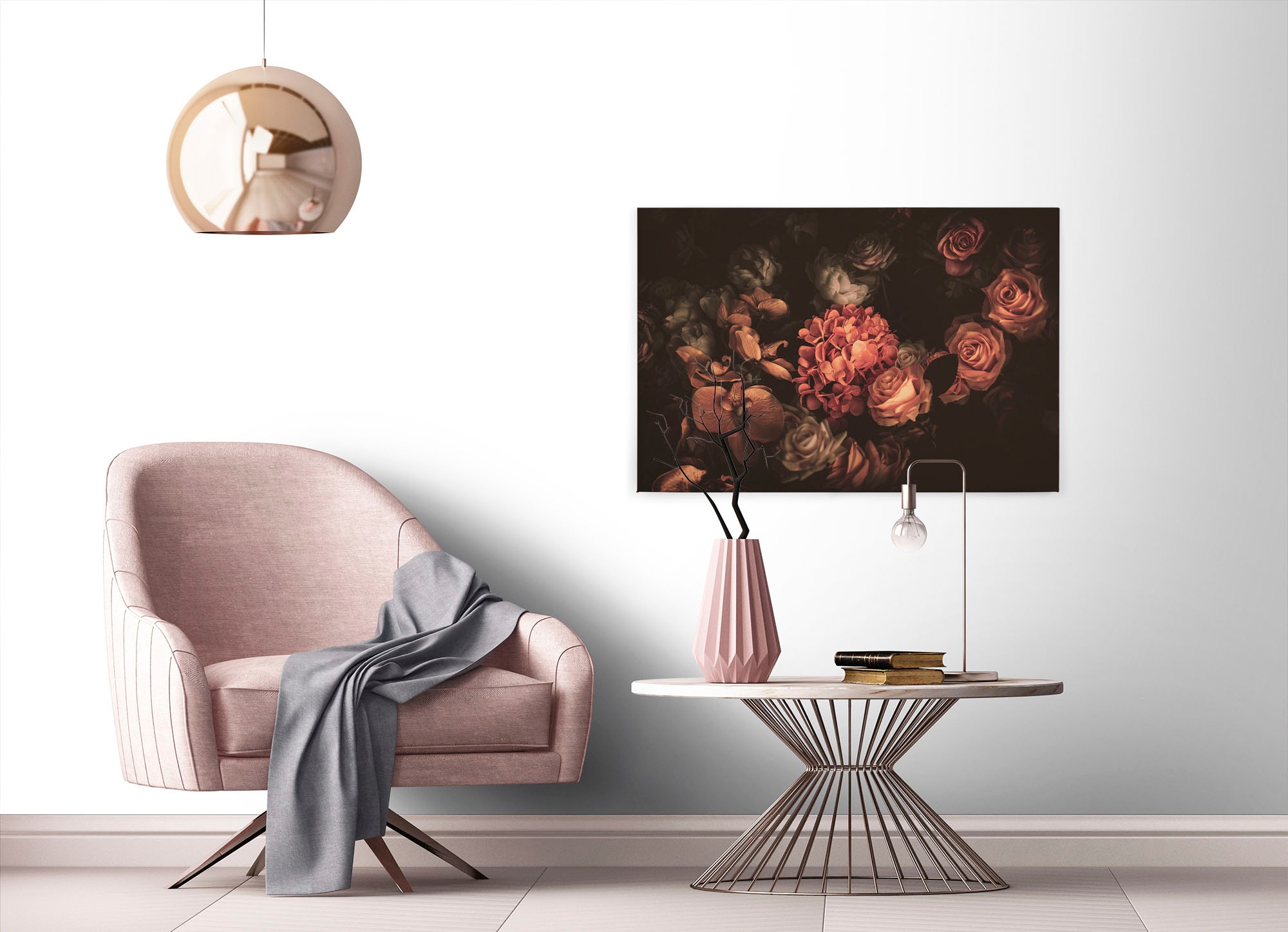 A.S. Création Leinwandbild "Romantic Flower" Blumen Kunst 1 Stk. tlg. Romantische Blumen, Rosen Keilrahmen Leinwand-Bild Wohnzimmer modern