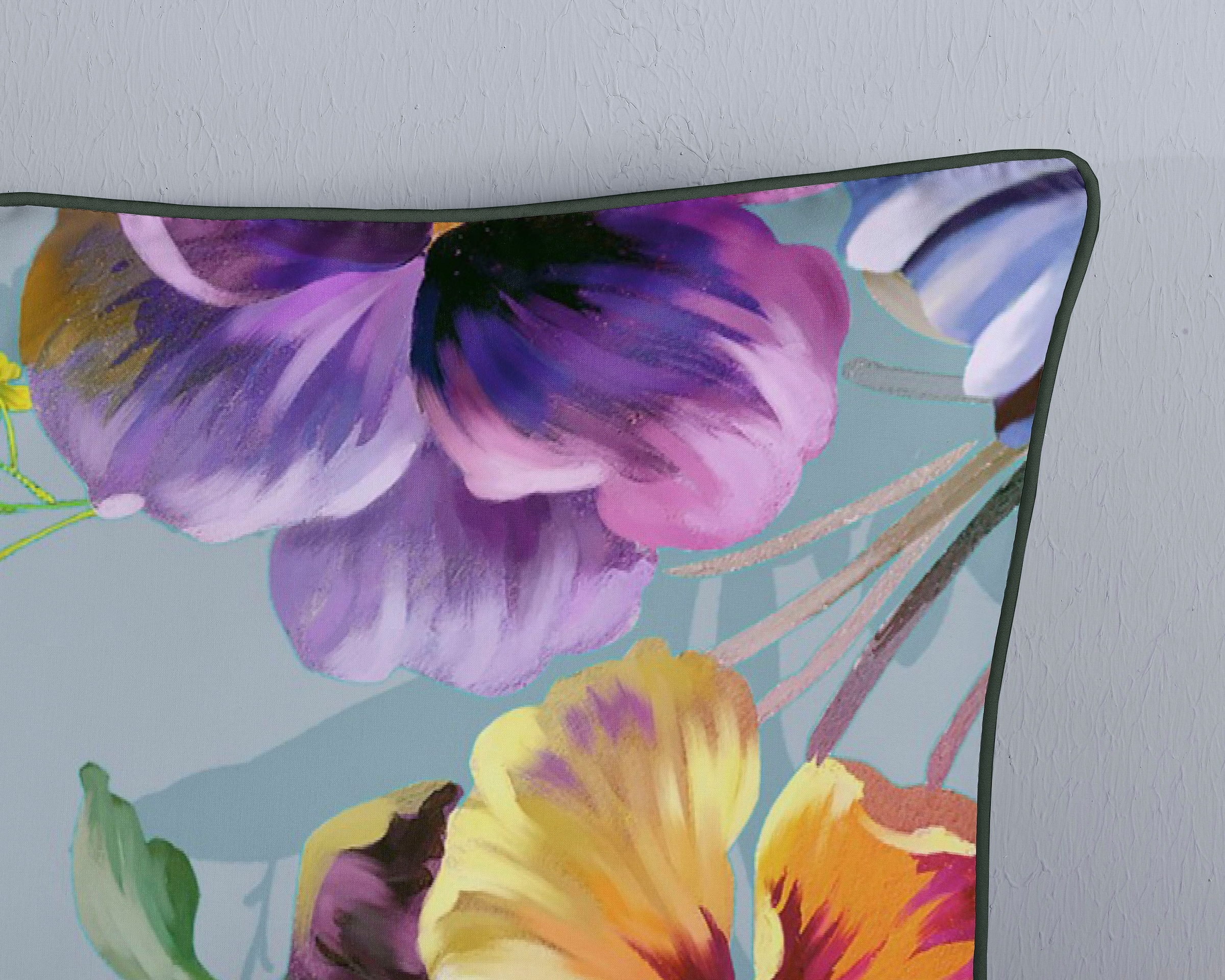 Descanso Wendebettwäsche »Novara«, Baumwolle, Satin, 135x200, Biese, Reißverschluss, Wende, Blumen, Natur