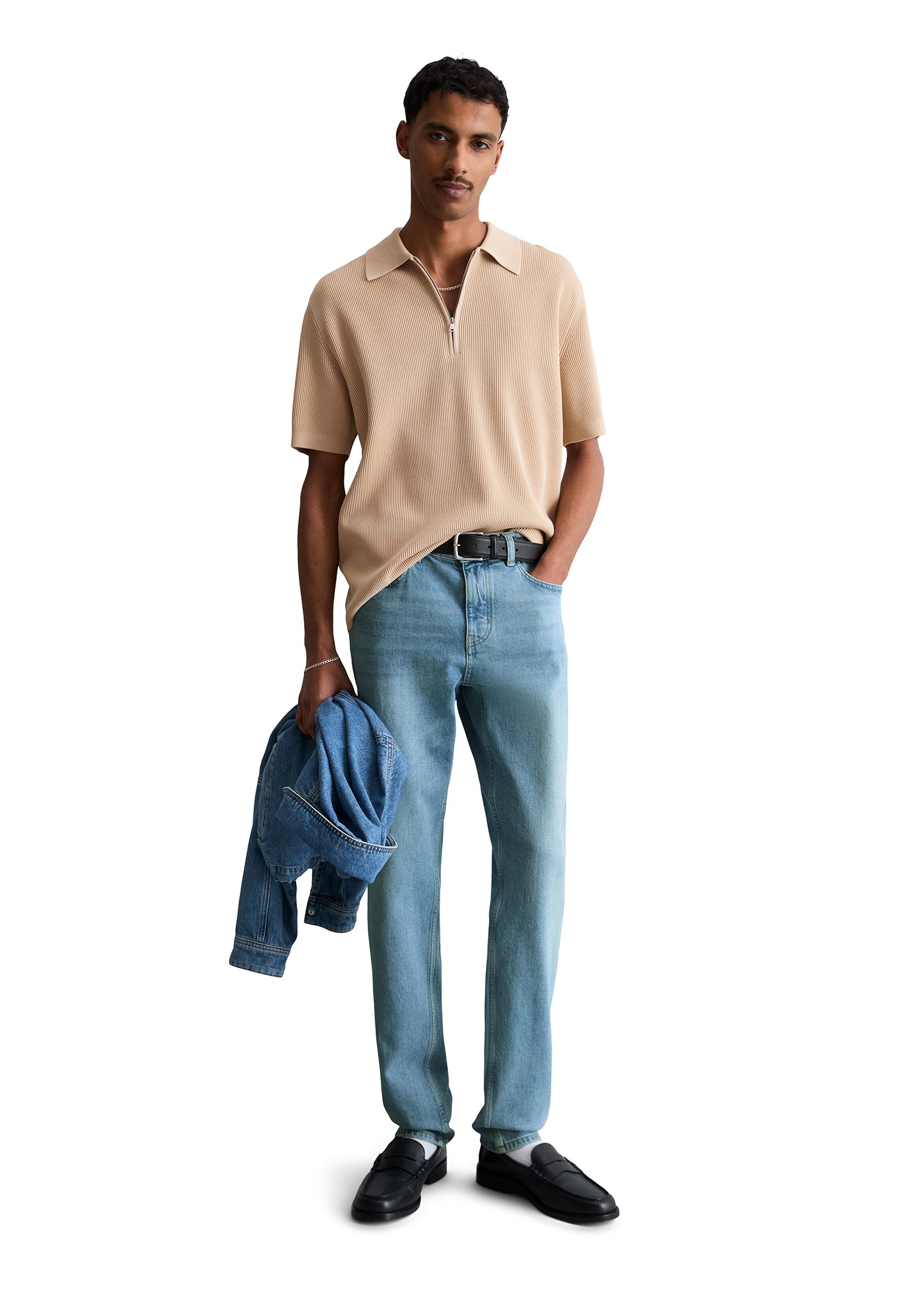 Marc O'Polo DENIM Poloshirt »mit feiner Rippstruktur«