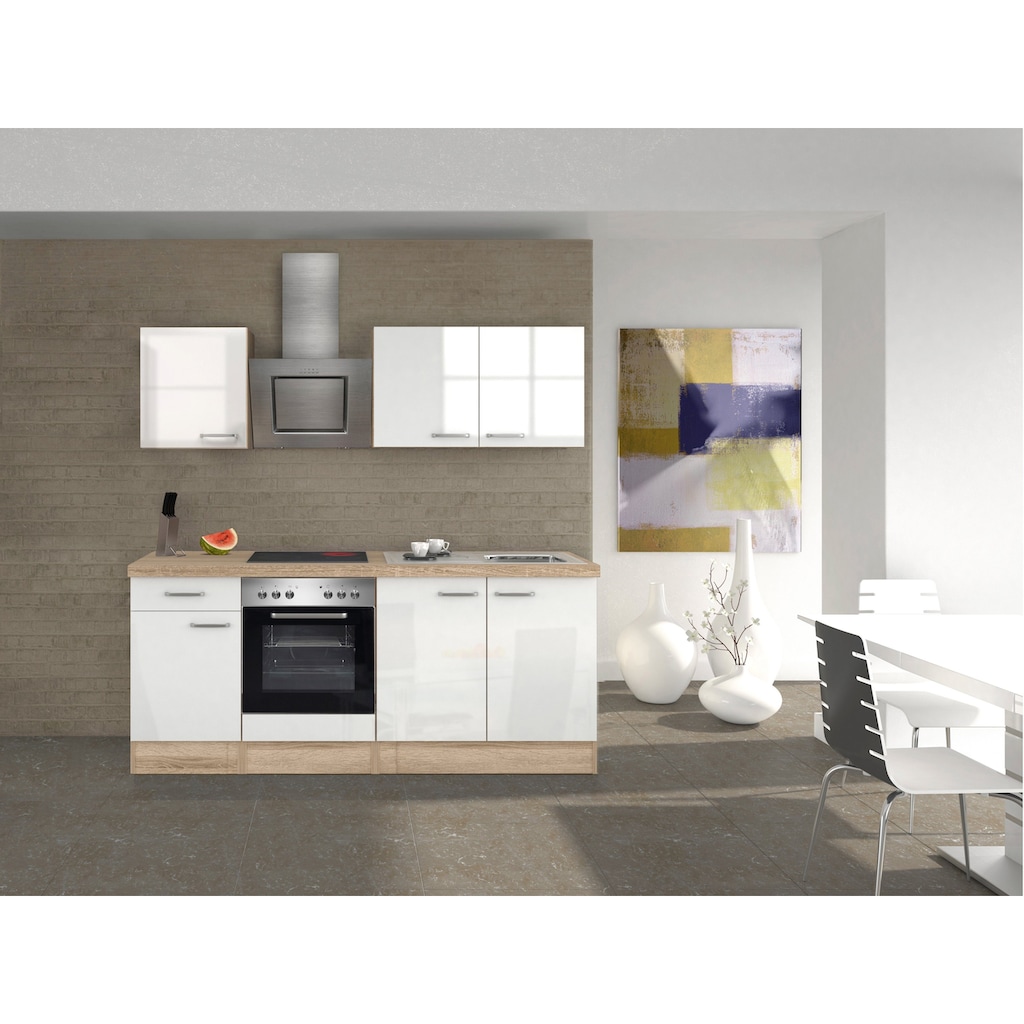 Flex-Well Küchenzeile »Florenz«, mit E-Geräten, Gesamtbreite 210 cm