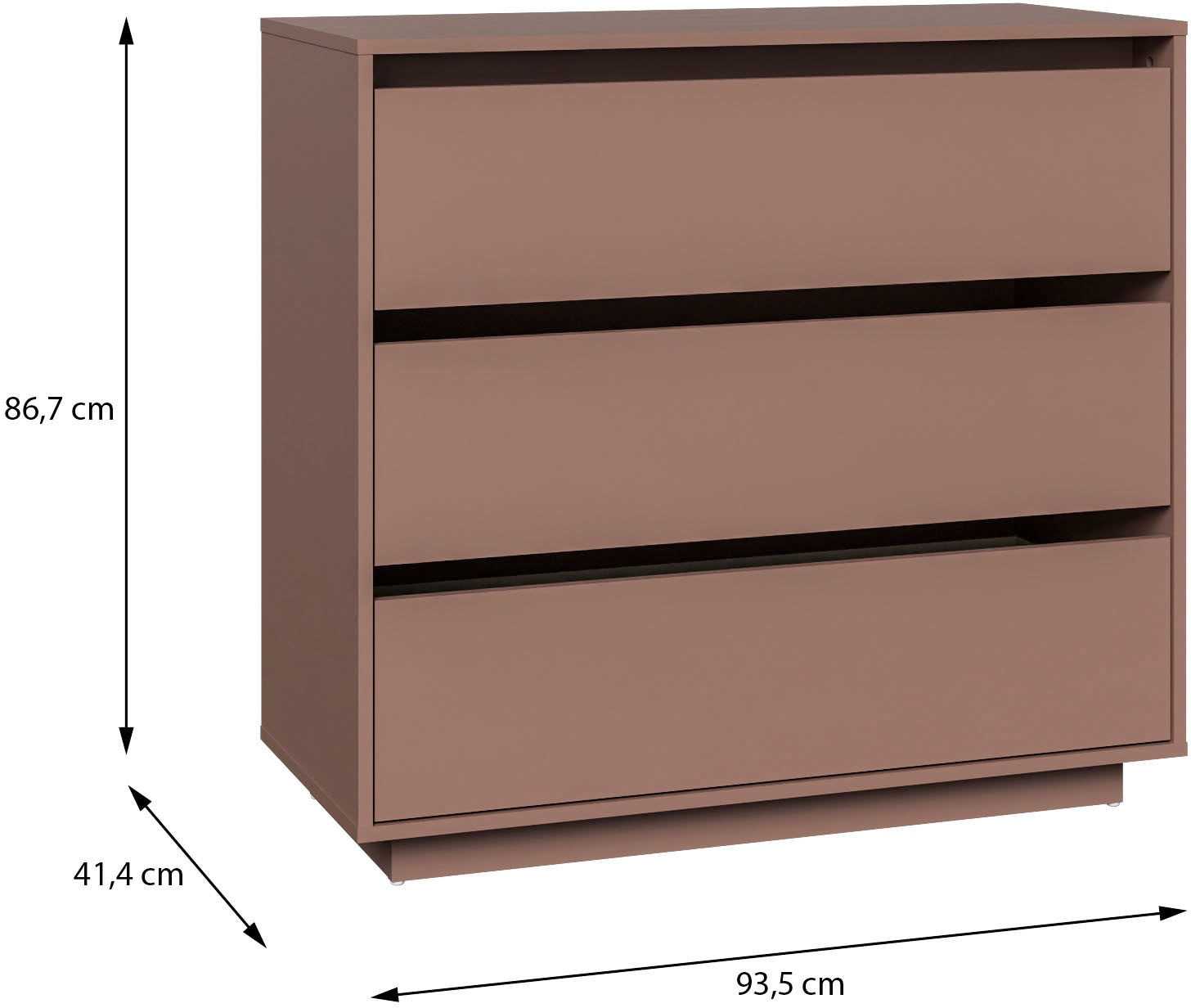 FORTE Kommode »Tahoe Kommode, 3 Schubkästen, grifflos, Stauraum« B/H/T 93,5/86,7/41,4 cm viel Stauraum