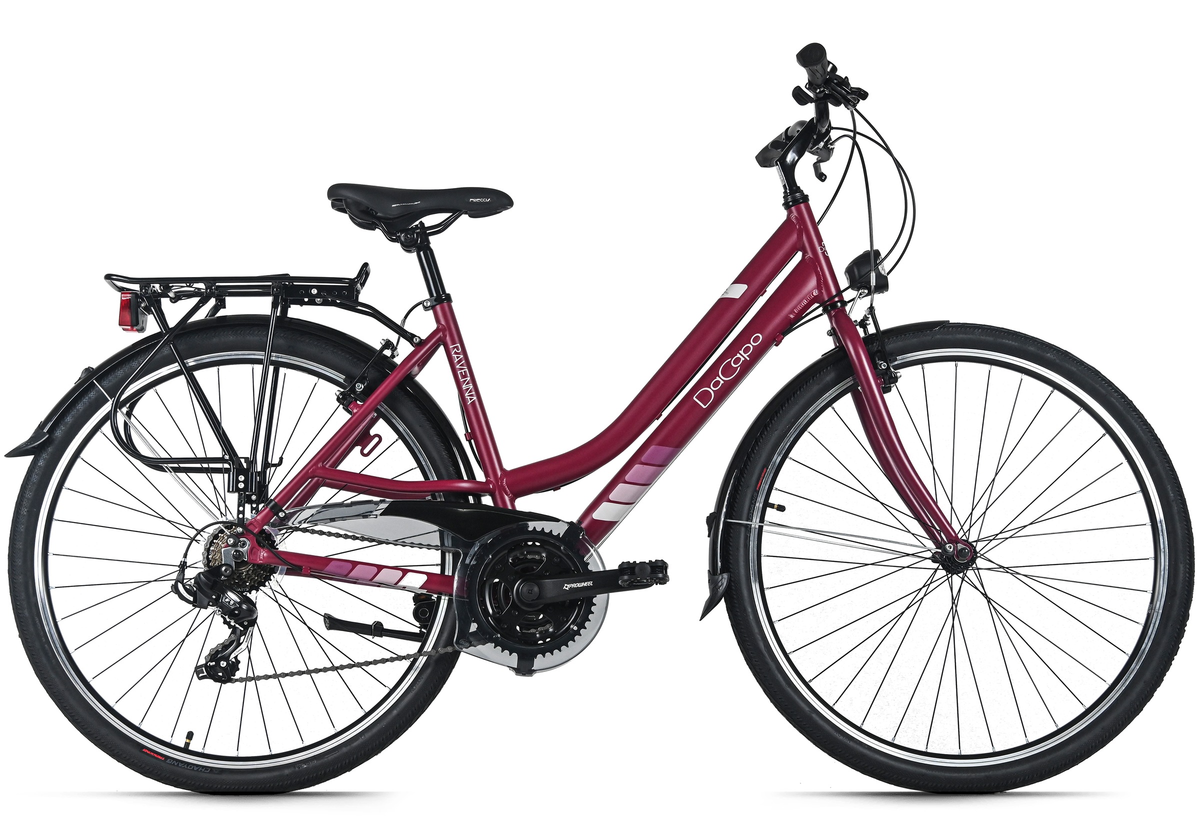 DACAPO Trekkingrad "Damen 28'' Ravenna 50 Rot 21 Gänge RH 48 cm", 48cm, 28 Zoll (71,12cm) hinten: 28 Zoll (71,12cm)rot, rot, Fahrräder