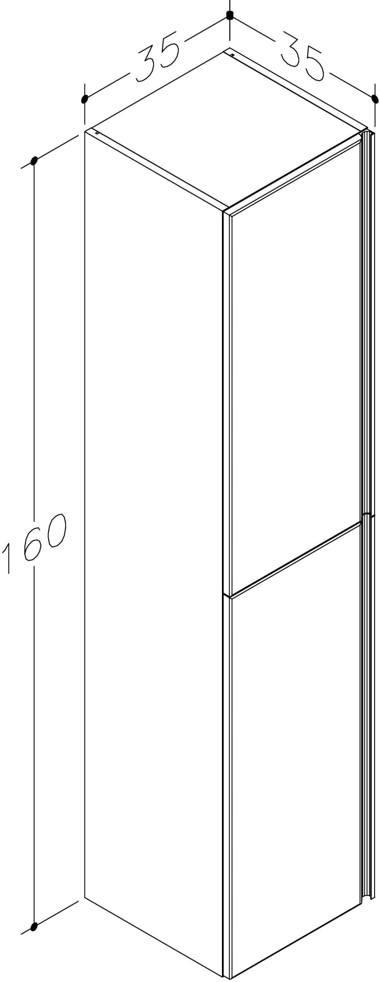 welltime Hochschrank »Cosmos«, mit Soft-Close Funktion, Breite 35 cm, Höhe 160 cm, FSC®