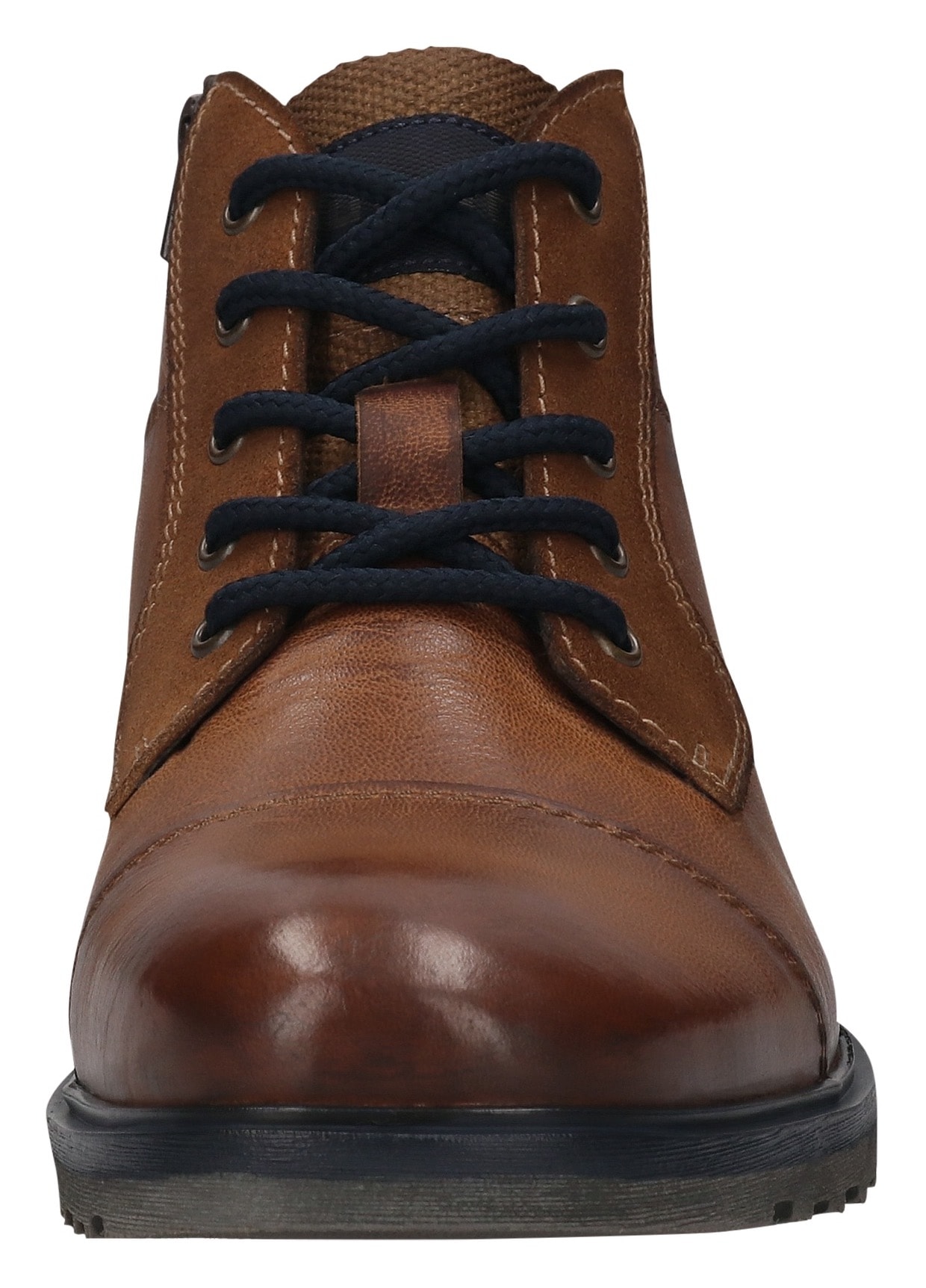 bugatti Schnürboots, Boots, Herrenschuh, Stiefelette mit seitlichem Logo-Branding