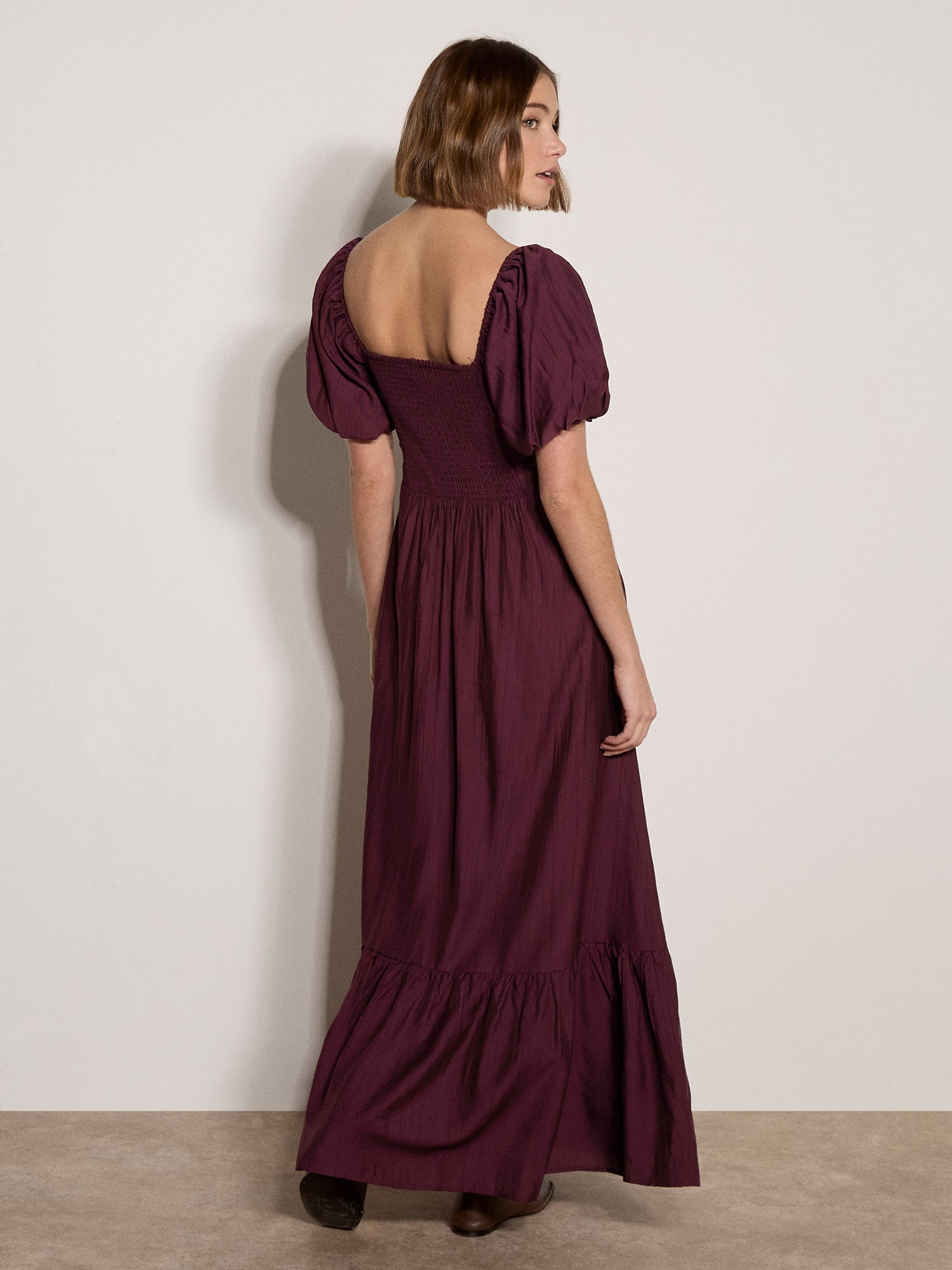 Apricot Maxikleid »Smokkleid in langer Länge« in Schimmeroptik