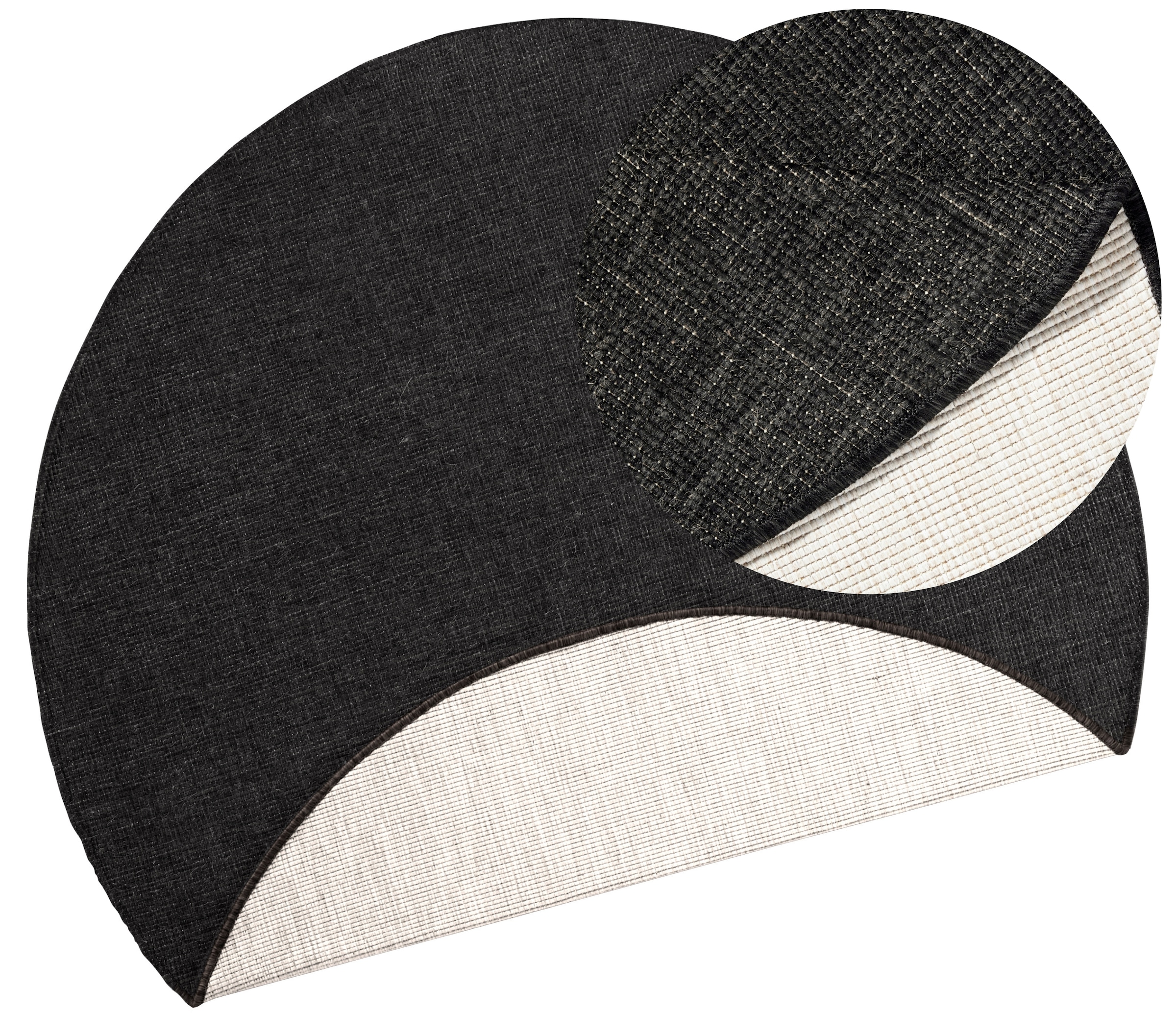 NORTHRUGS Teppich »Miami Wendeteppich«, rund, 5 mm Höhe, In-& Outdoor, Wetterfest, Balkon, Garten, Wohnzimmer, Wasserfest