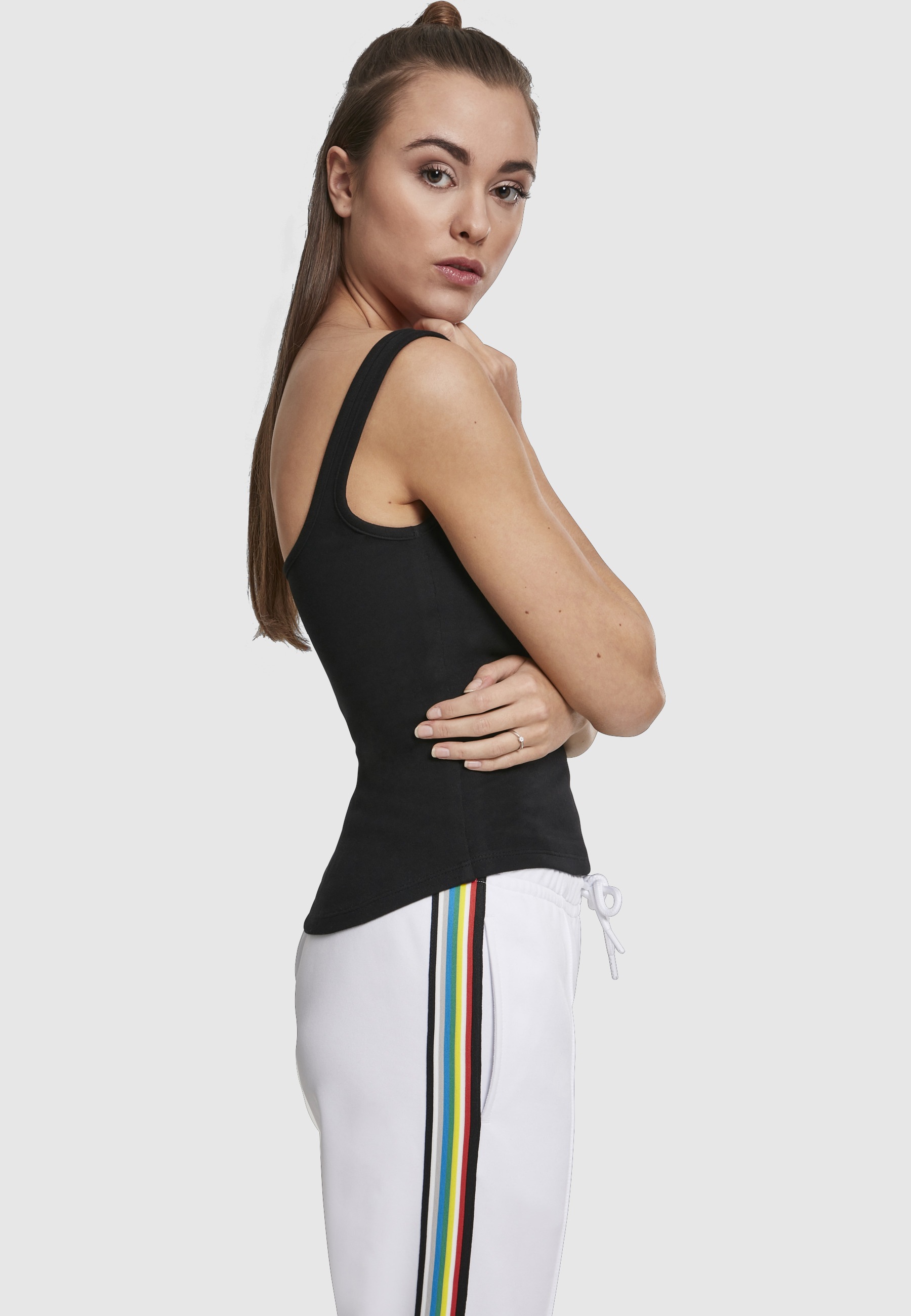 URBAN CLASSICS Tanktop »Urban Classics Damen Ladies Wide Neck Top« 1 Stk.