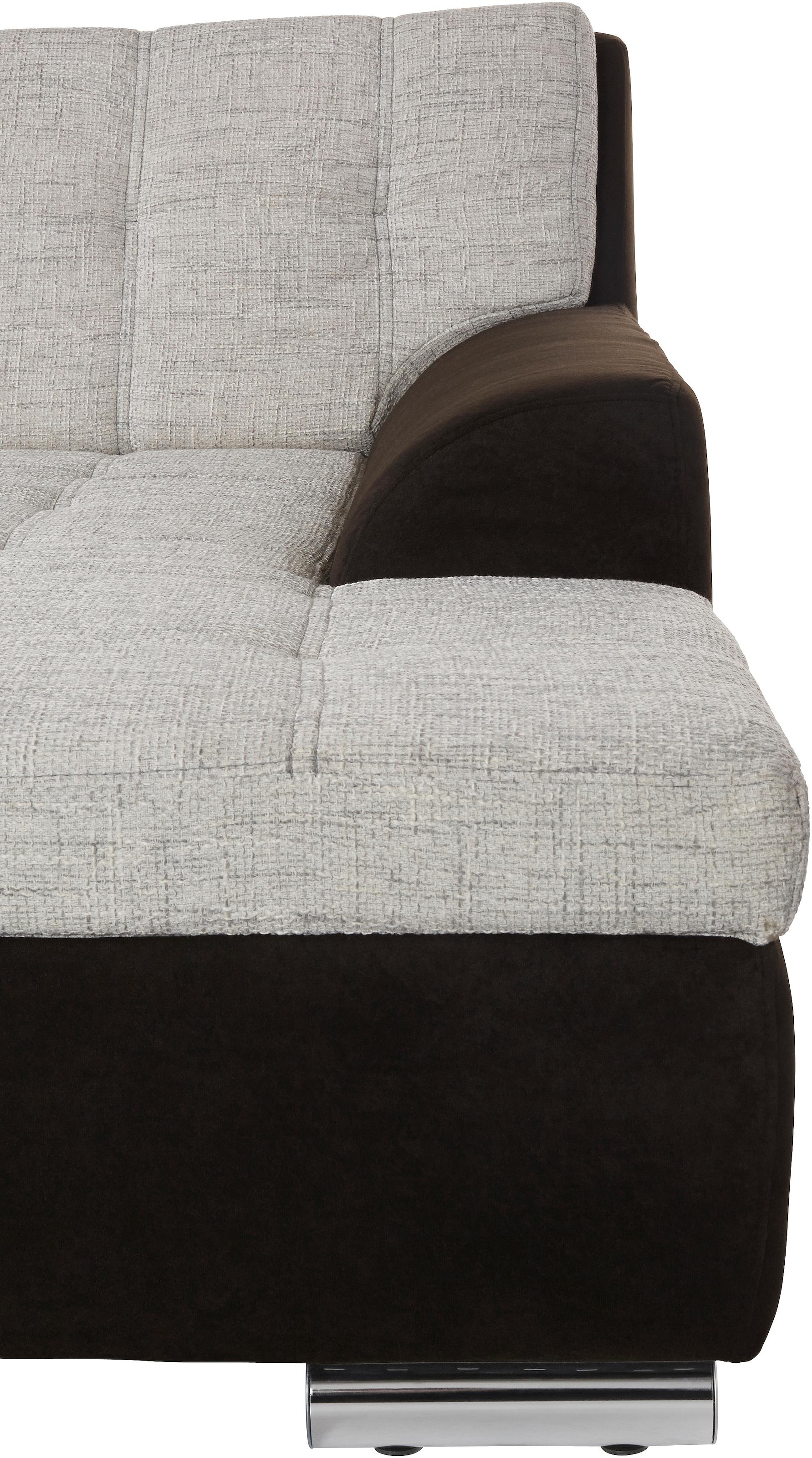 DOMO collection Wohnlandschaft »Treviso incl. Zierkissen, moderne Steppung, XXL: B/T/H: 364/201/83 cm«, wahlweise mit Bettfunktion, in vielen Bezugsarten auch in Cord U-Form