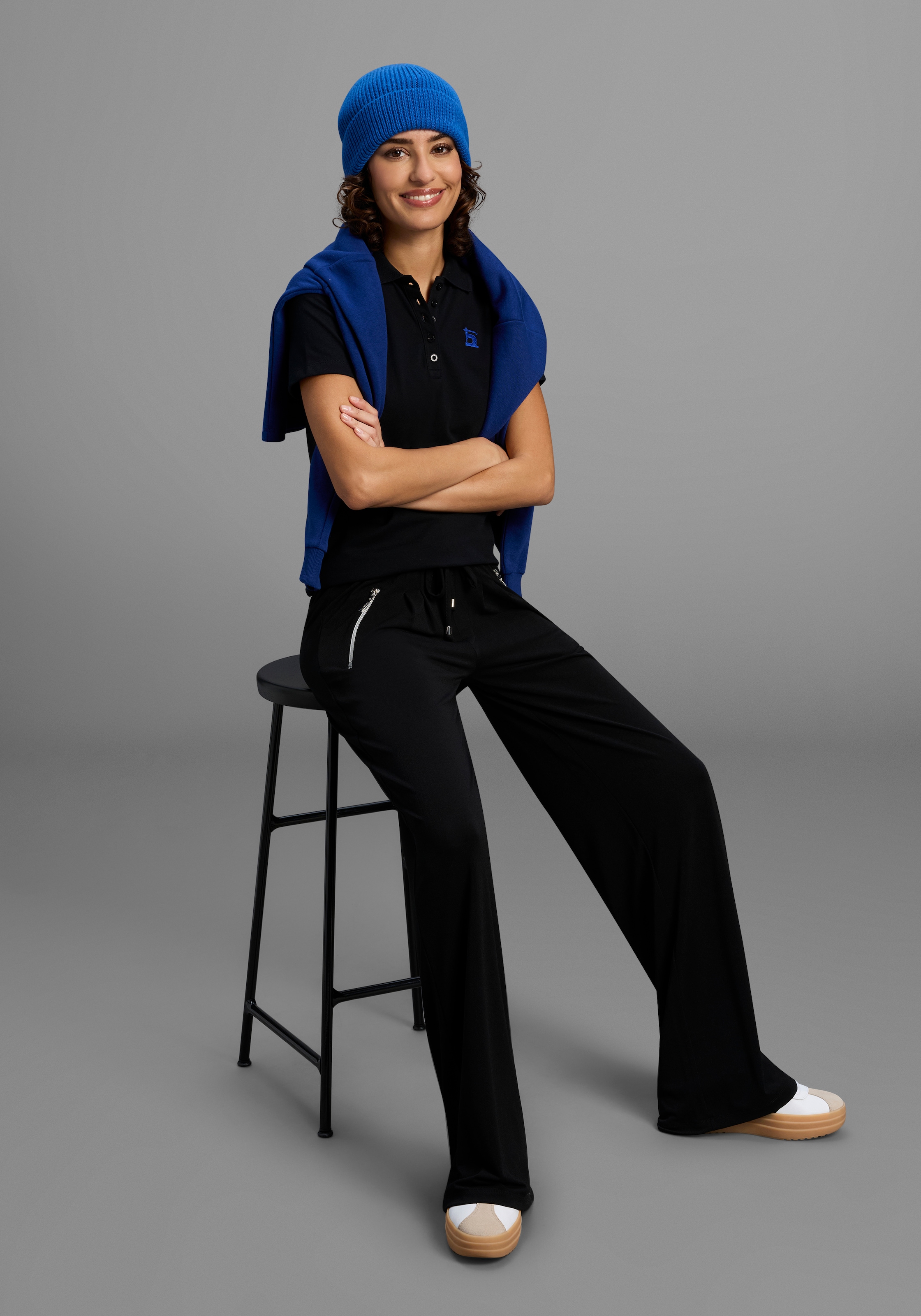 Laura Scott Jerseyhose, Bequemer Stoff mit Reißverschlusstaschen