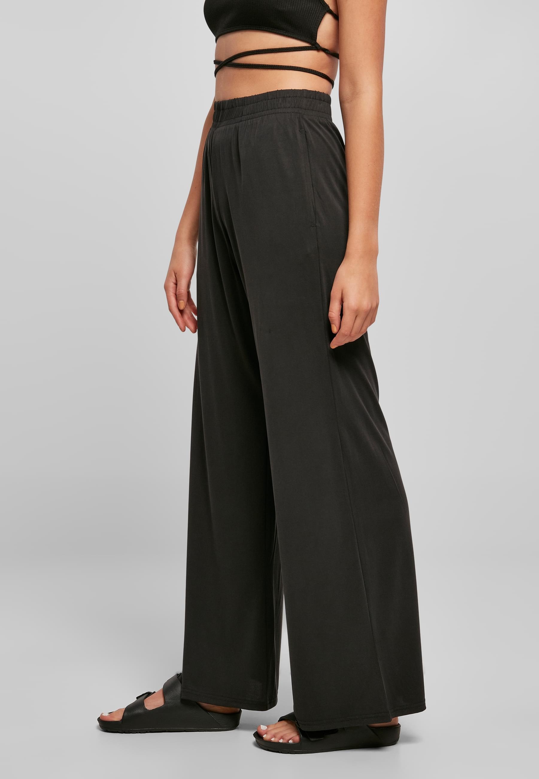 URBAN CLASSICS Stoffhose »Urban Classics Damen Ladies Modal Wide Leg Pants«, (1 tlg.)