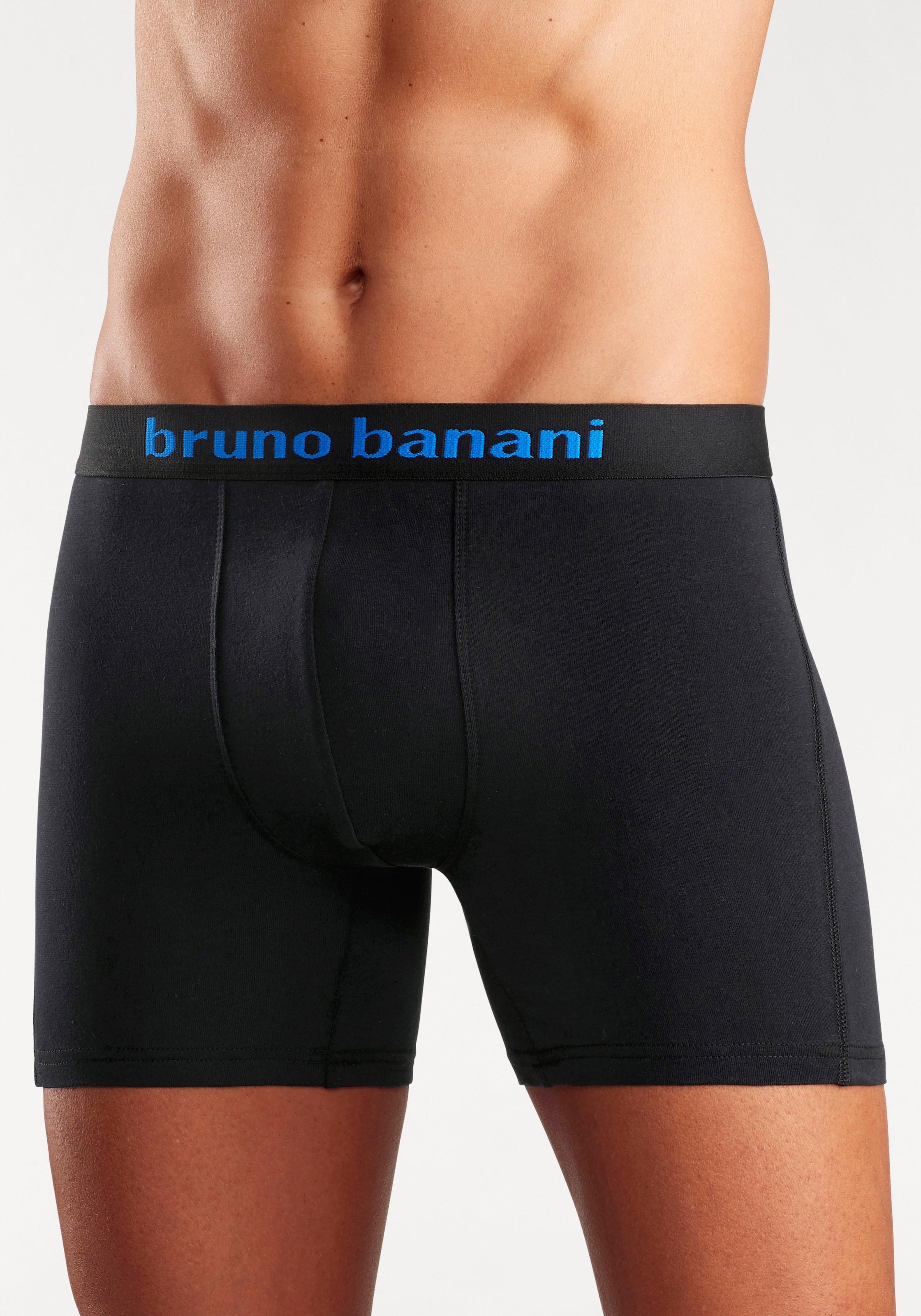 Bruno Banani Boxer »Unterhose für Herren«, (Packung, 4 St.), mit längerem Bein und auffälligen Logobund