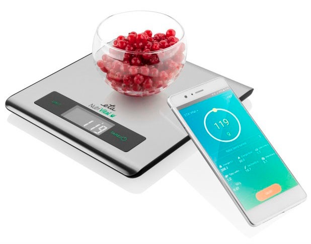 eta Küchenwaage »ETA079090000«, (1 tlg.), Nutri Vital App, bis 5kg, Genauigkeit 1g, TARE