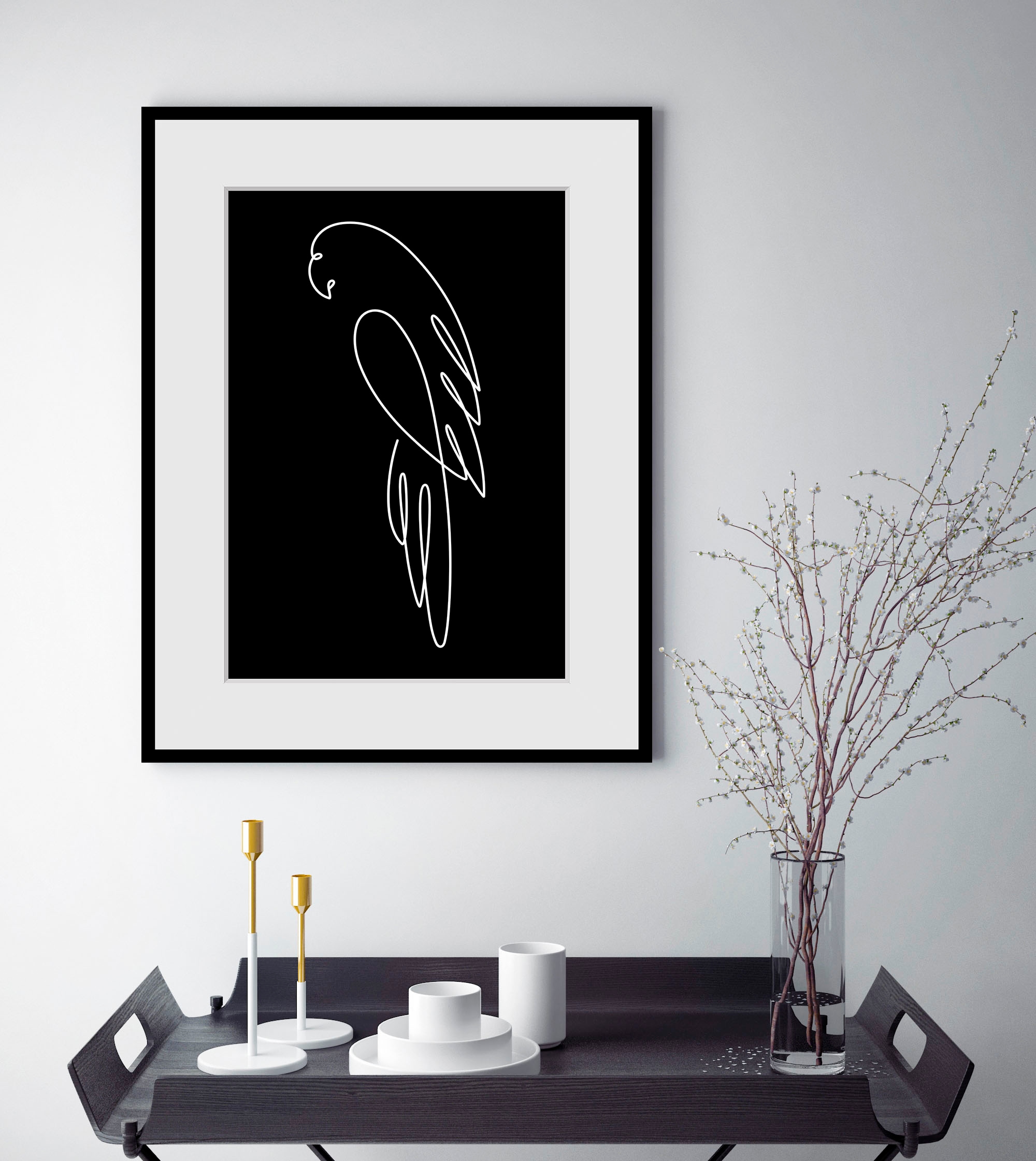 queence Bild »Coco Picasso«, (1 St.), HD Premium Poster-Druck inkl. Holzrahmen