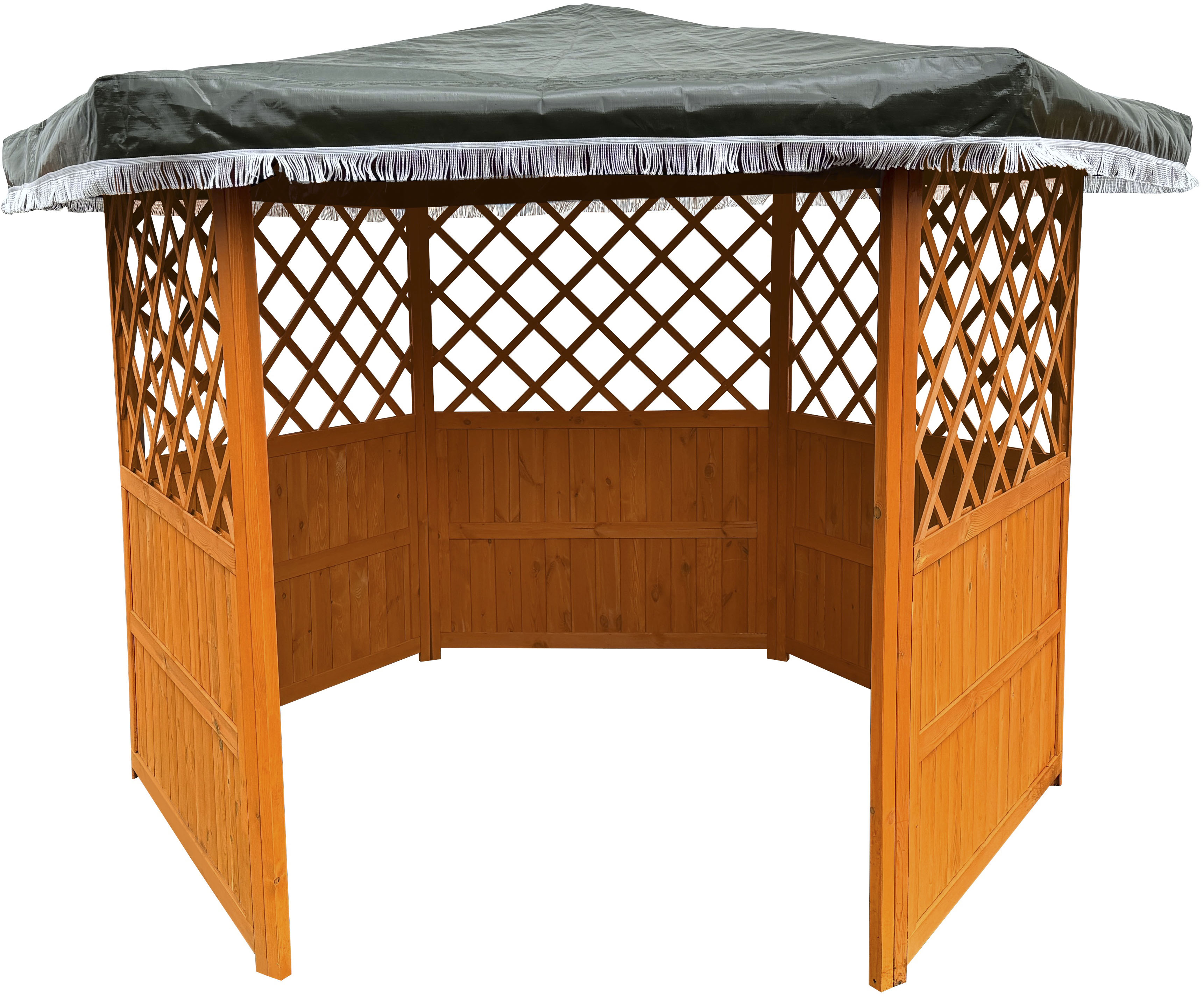 Holzpavillon PROMADINO, braun, Garten, Pavillons, "Marburg", BxT: 309x309 cm, inkl. Brüstung