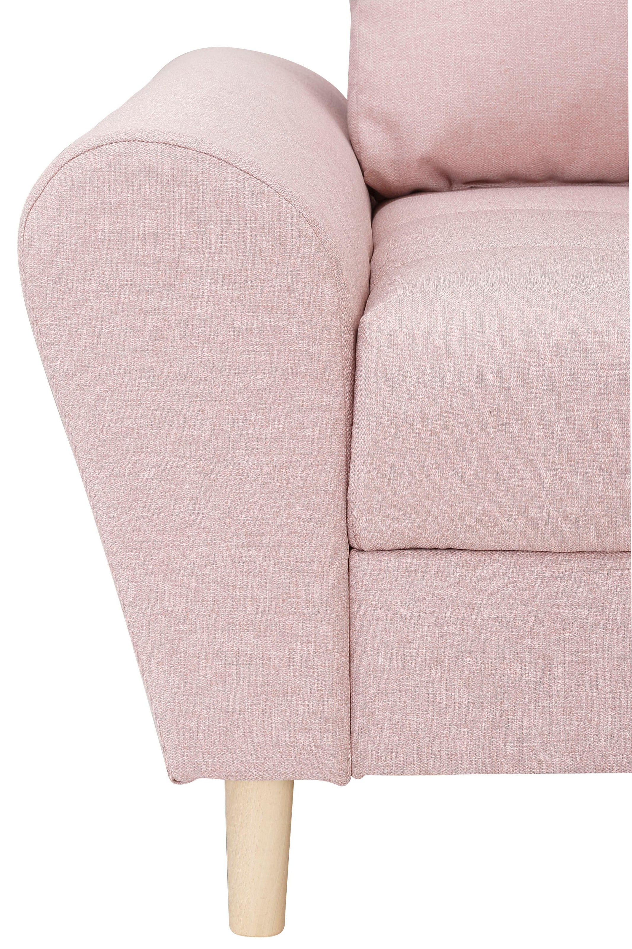 Home affaire Ecksofa »Rice L-Form inkl. Hocker«, (Set, mit Hocker), mit Bonnellfederkern, Hocker & Kissen, Ottomane beidseitig montierbar