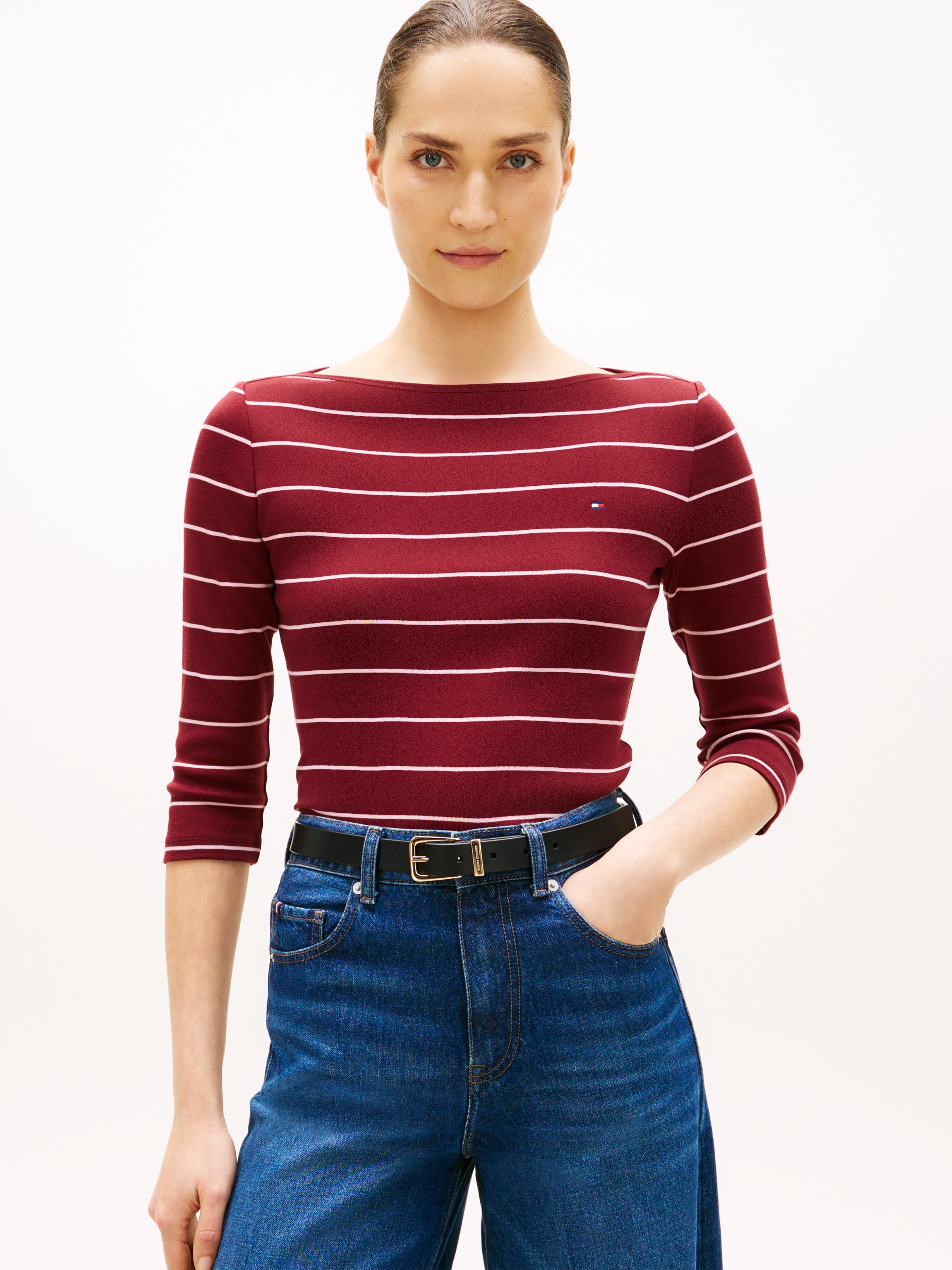 Tommy Hilfiger "NEW CODY SLIM BOAT-NECK" mit Logostickerei