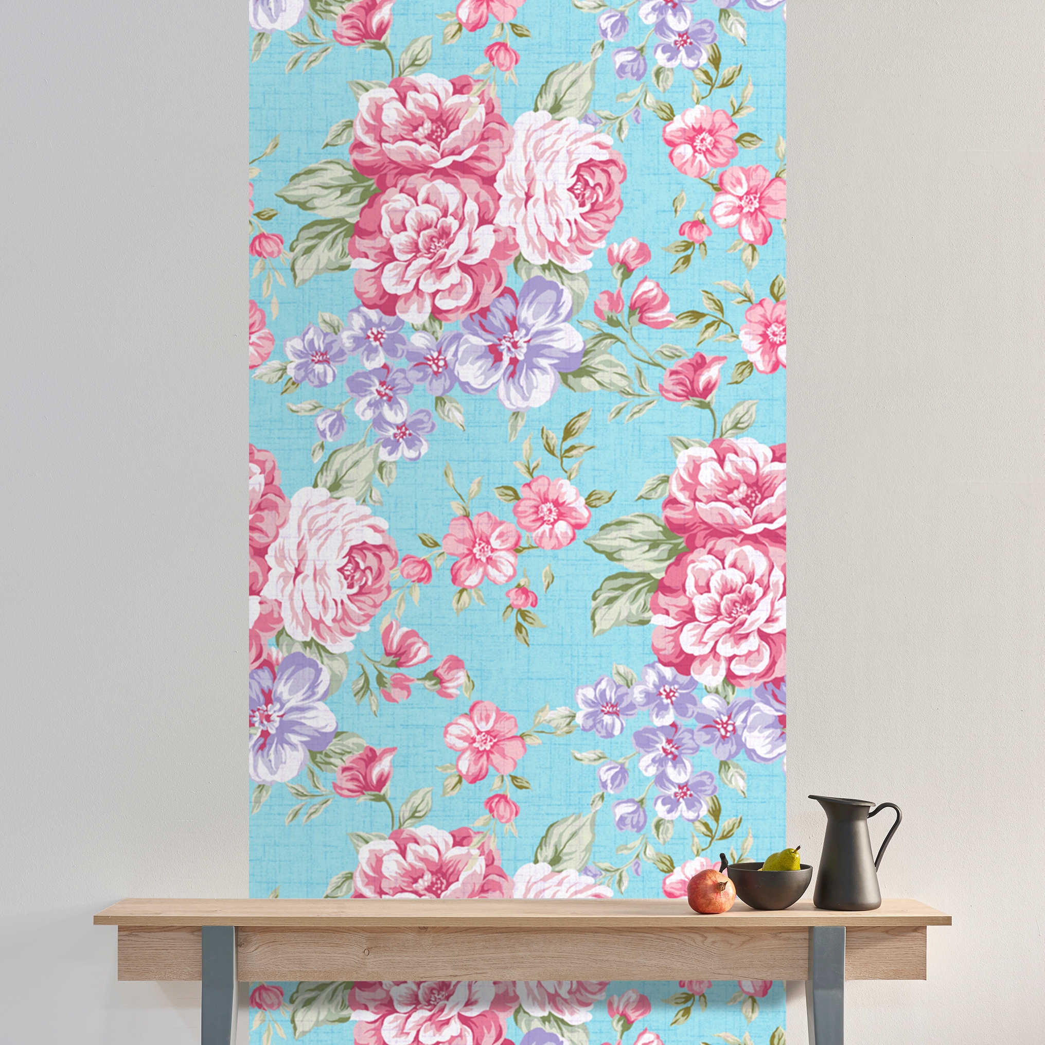 queence Vinyltapete »Fentje« Motiv | bedruckt | botanisch | geblümt | gemustert | natürlich glatt 90x250cm, selbstklebend, kinderleichte Anbringung, , Sticker