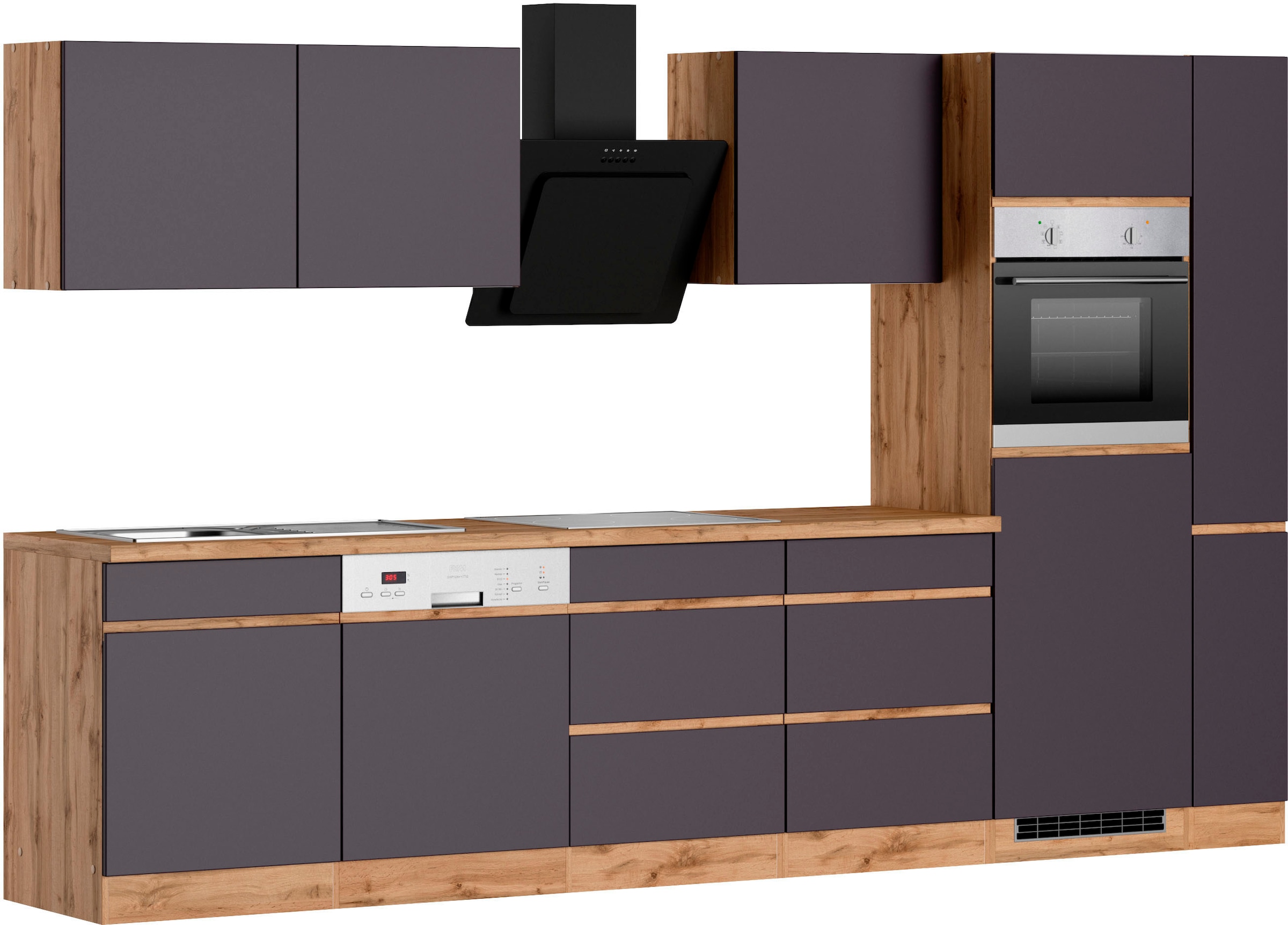 KOCHSTATION Küchenzeile »KS-Riesa«, Stellbreite 330 cm, ohne E-Geräte