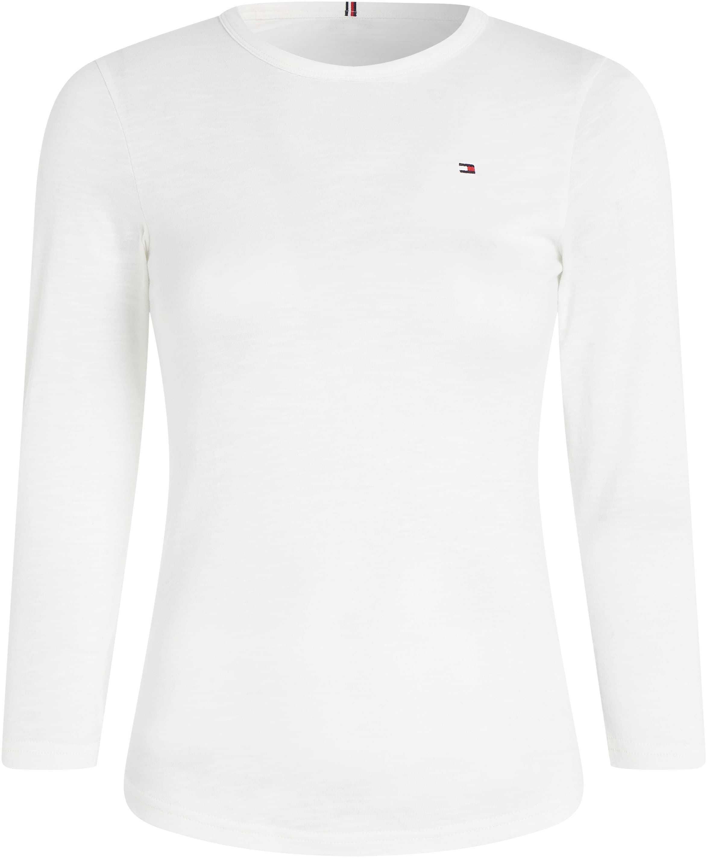 Tommy Hilfiger 3/4-Arm-Shirt »1985 SLIM SLUB OPEN-NK 3/4 SLV«, mit kleiner Tommy Hilfiger Logostickerei