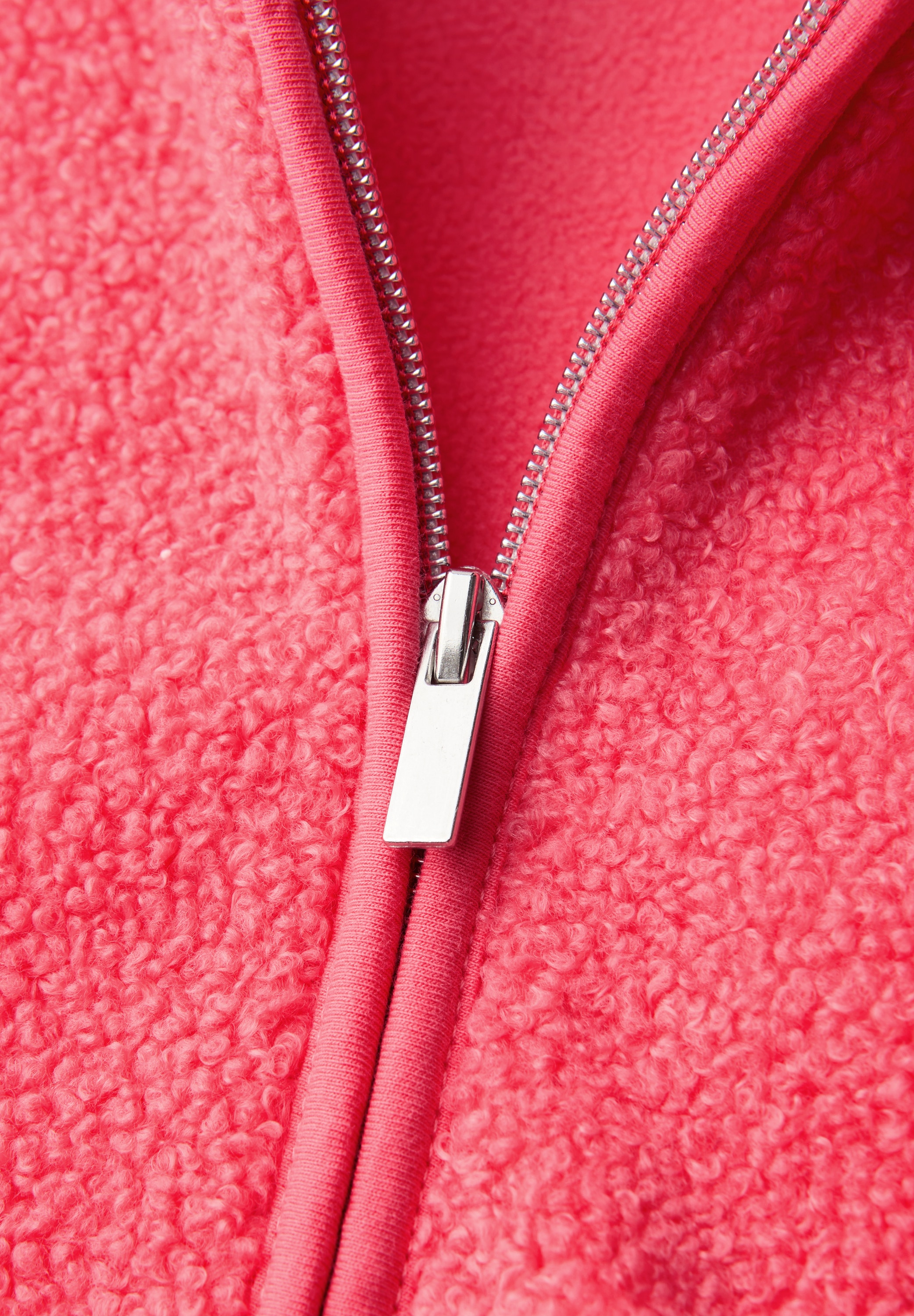 STREET ONE Strickfleecejacke mit Kapuze Teddy-Jacke mit Kapuze und Reißverschluss