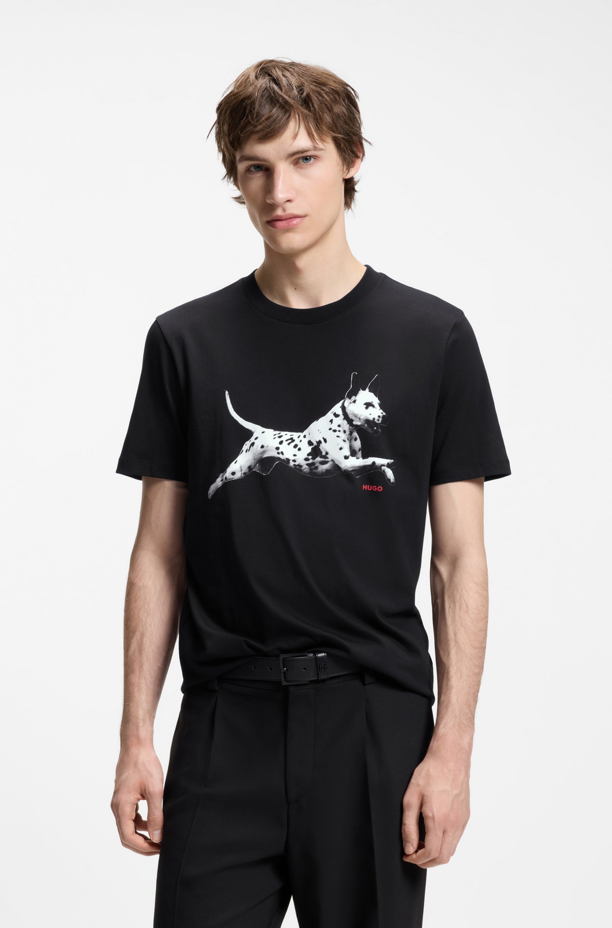 HUGO T-Shirt "Dirunn" Reine Baumwolle, Rundhalsausschnitt, Regular Fit