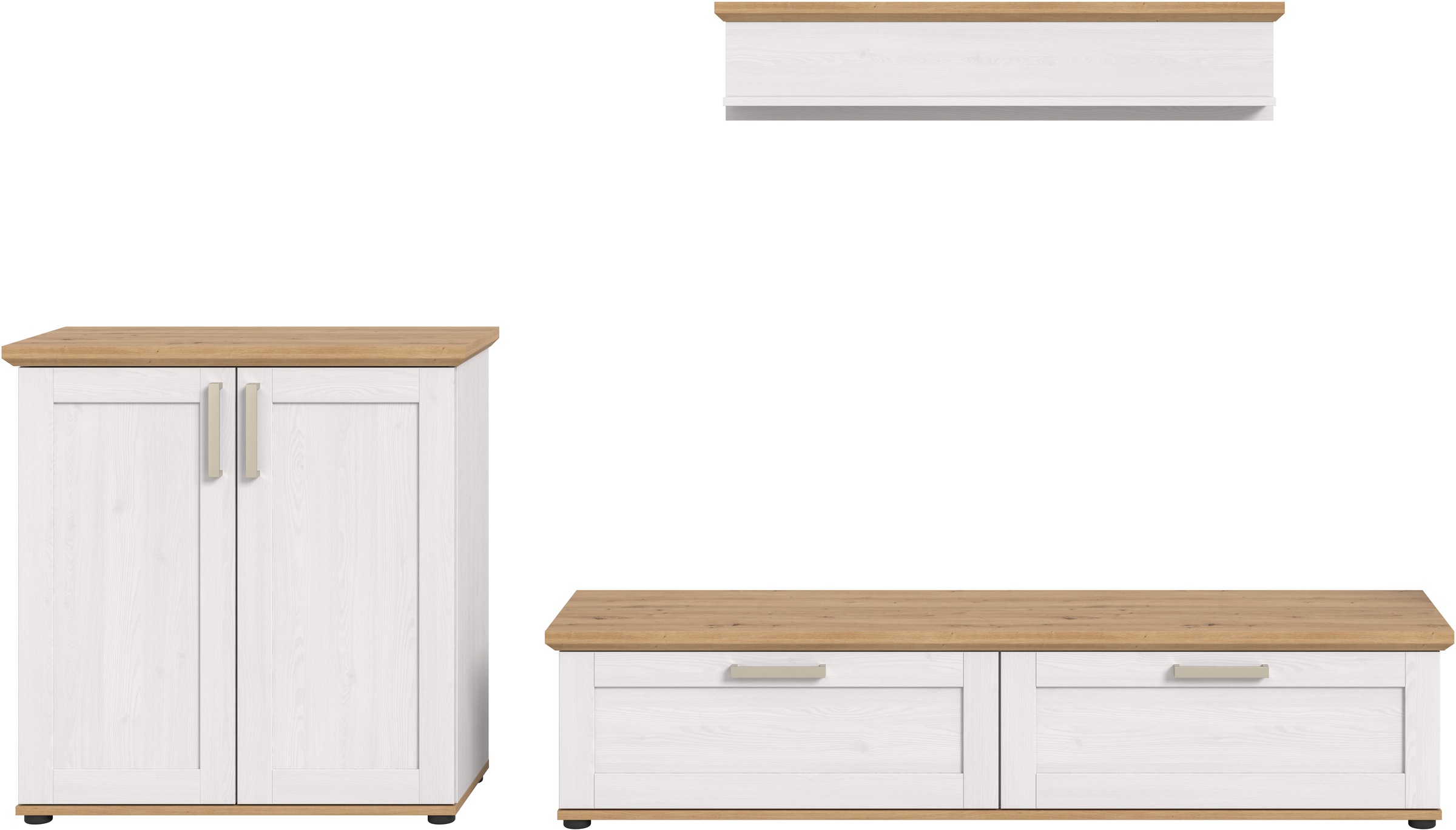 Home affaire Wohnwand »Cosenza«, (Set, 3 St.), Cosenza, Breite: 260 cm, Highboard, Lowboard, Wandboard