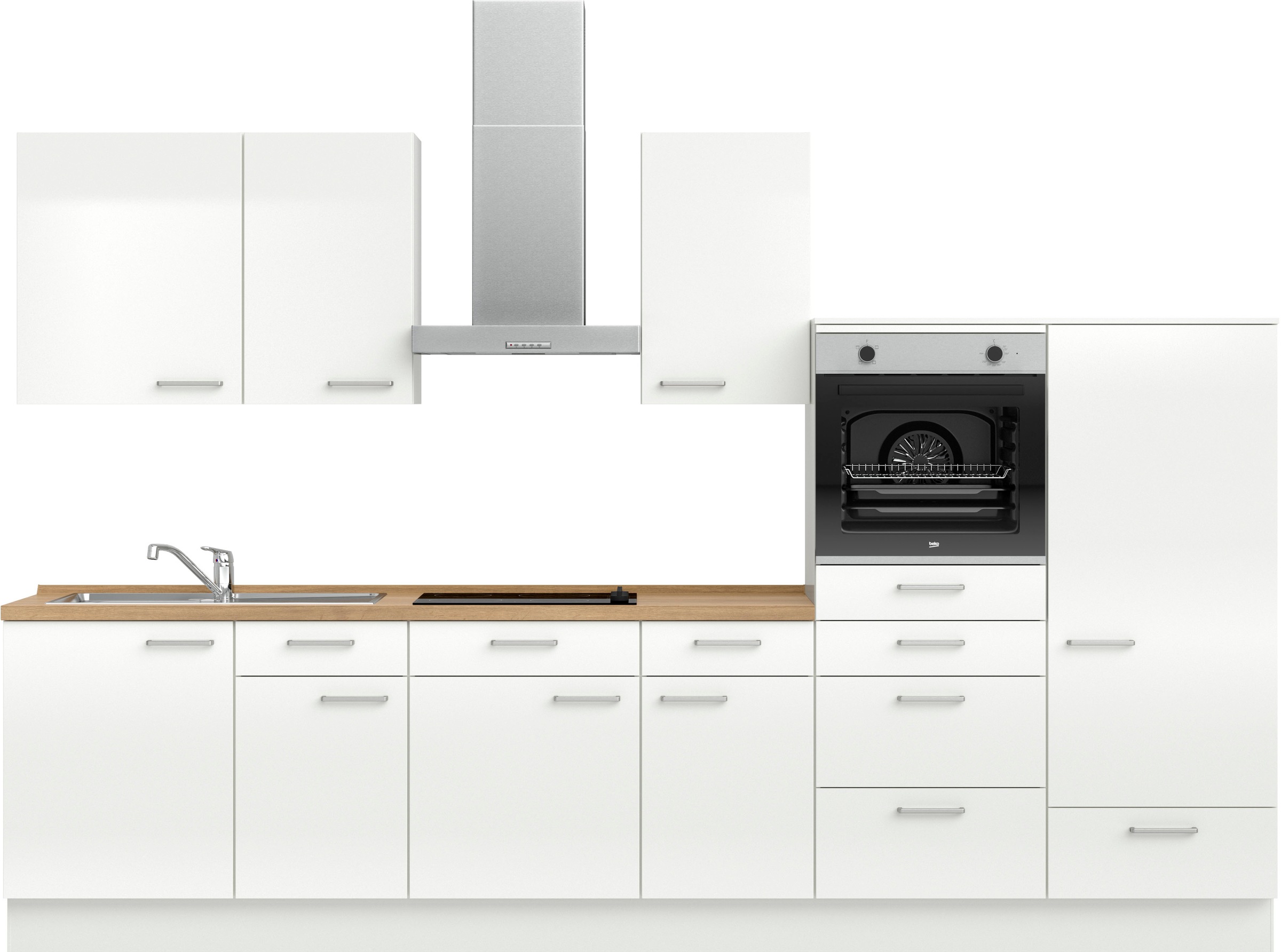 nobilia Küchenzeile ""Flash I", NEU: individuell anpassbar mit gratis Profi-Beratung" vormontiert, Breite 330 cm, Ausrichtung wählbar, wahlw. mit E-Geräten