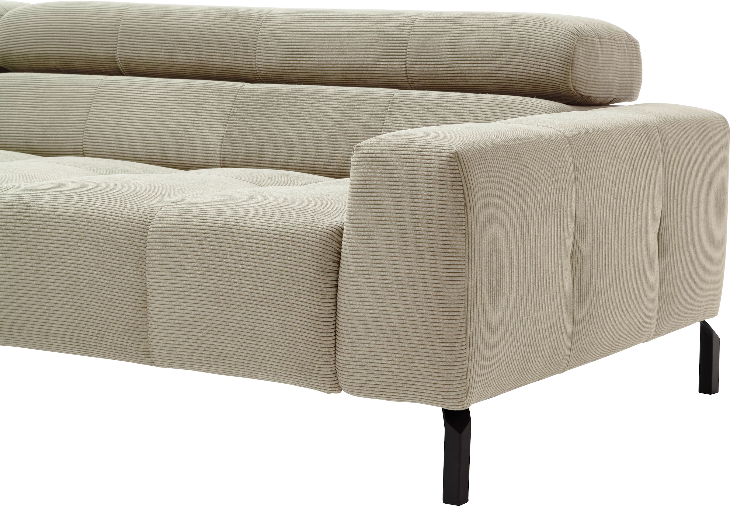 Places of Style Ecksofa »Cleveland, L-Form, incl. Kopfteilverstellung, Breite 276 cm«, wahlweise elektrischer Sitzvorzug