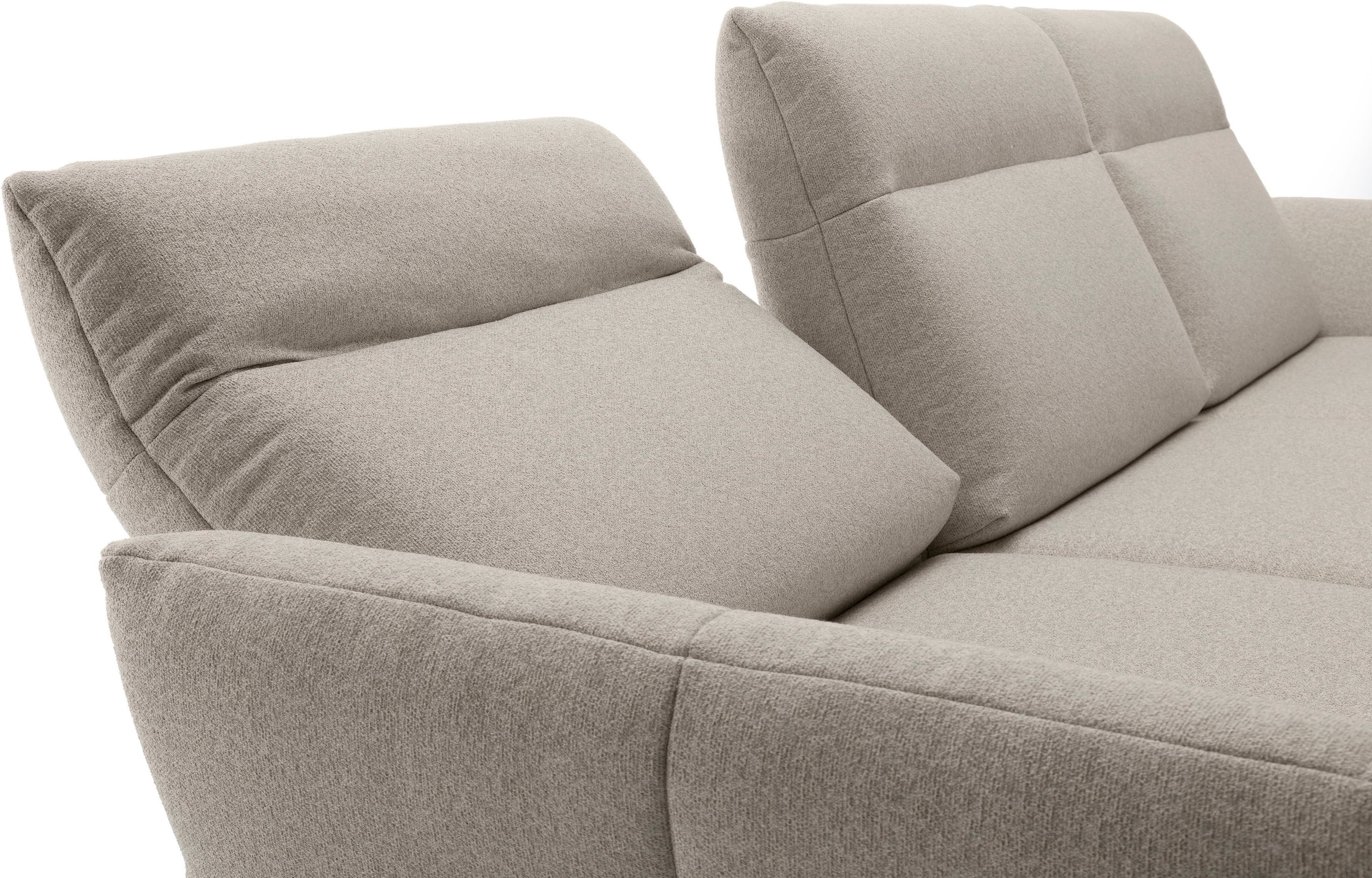 Creation BY ROLF BENZ Ecksofa »CR.460«, Sockel in Eiche, Winkelfüße in Umbragrau, Breite 318 cm