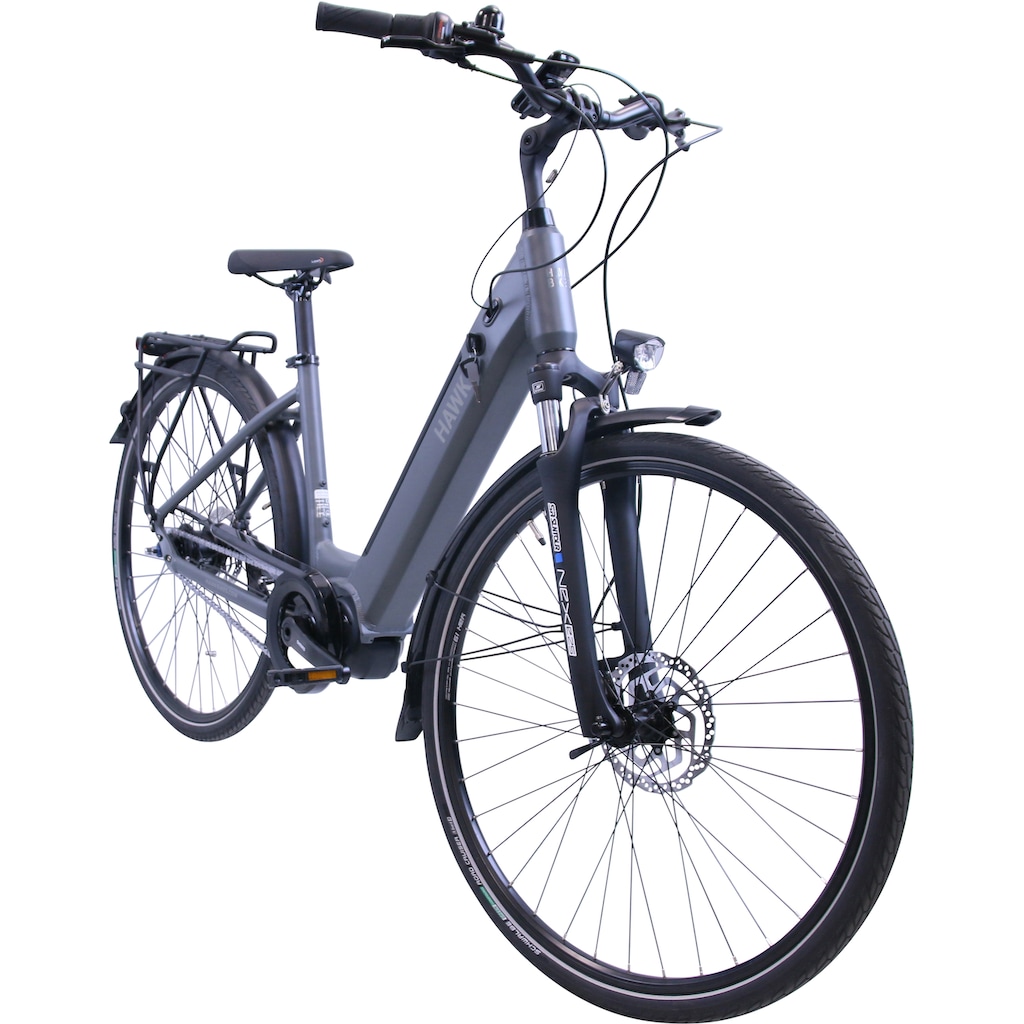 HAWK Bikes E-Bike »HAWK eCity Wave Integrated Lady STEPS«, 7 Gang, Shimano, Nexus 7-Gang, Mittelmotor 250 W