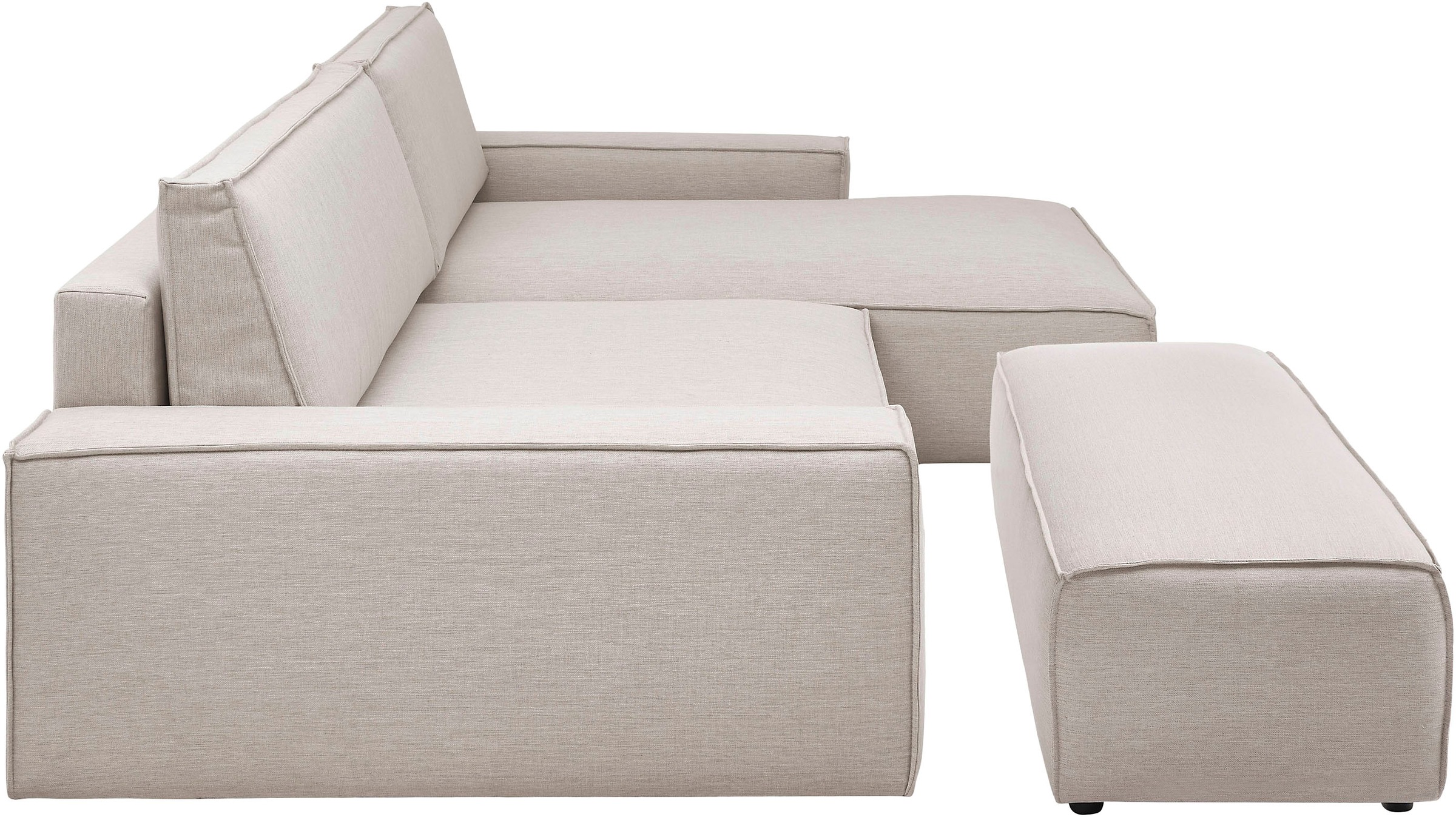 OTTO home Polsterecke »SHERWOOD XXL tief, L-Form, Schlaffunktion, Bigsofa, Cord, Leinenoptik« stellbar zum Schlafsofa (Krokodilverbinder), Cord, Leinenoptik,