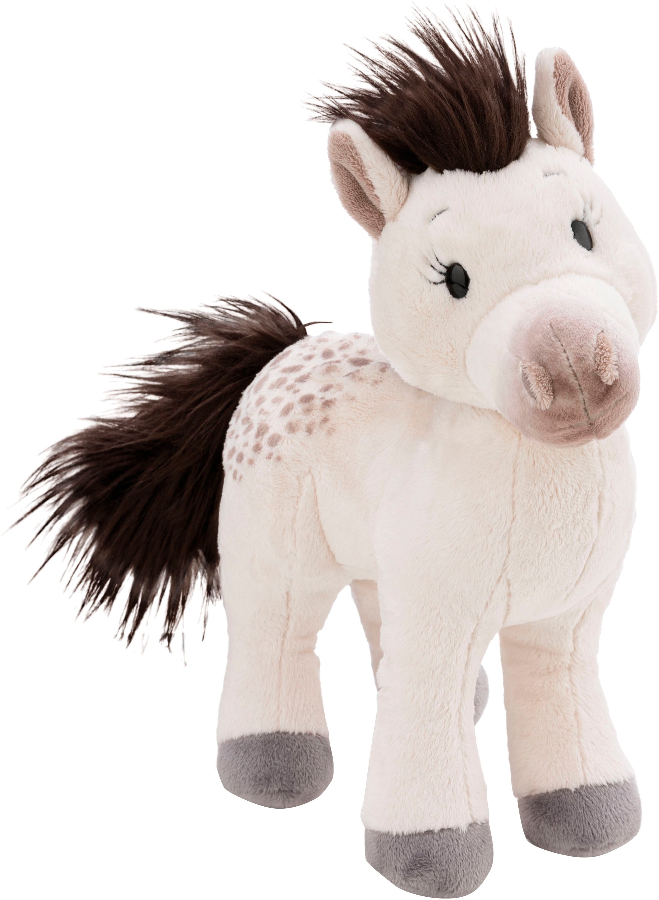 NICI Kinder Kuscheltier "Farm Friends, Pferd weiß Mony K. Pony 27 cm stehend", weiß, B:10cm H:27cm L:27cm, Plüschfiguren, enthält recyceltes Material