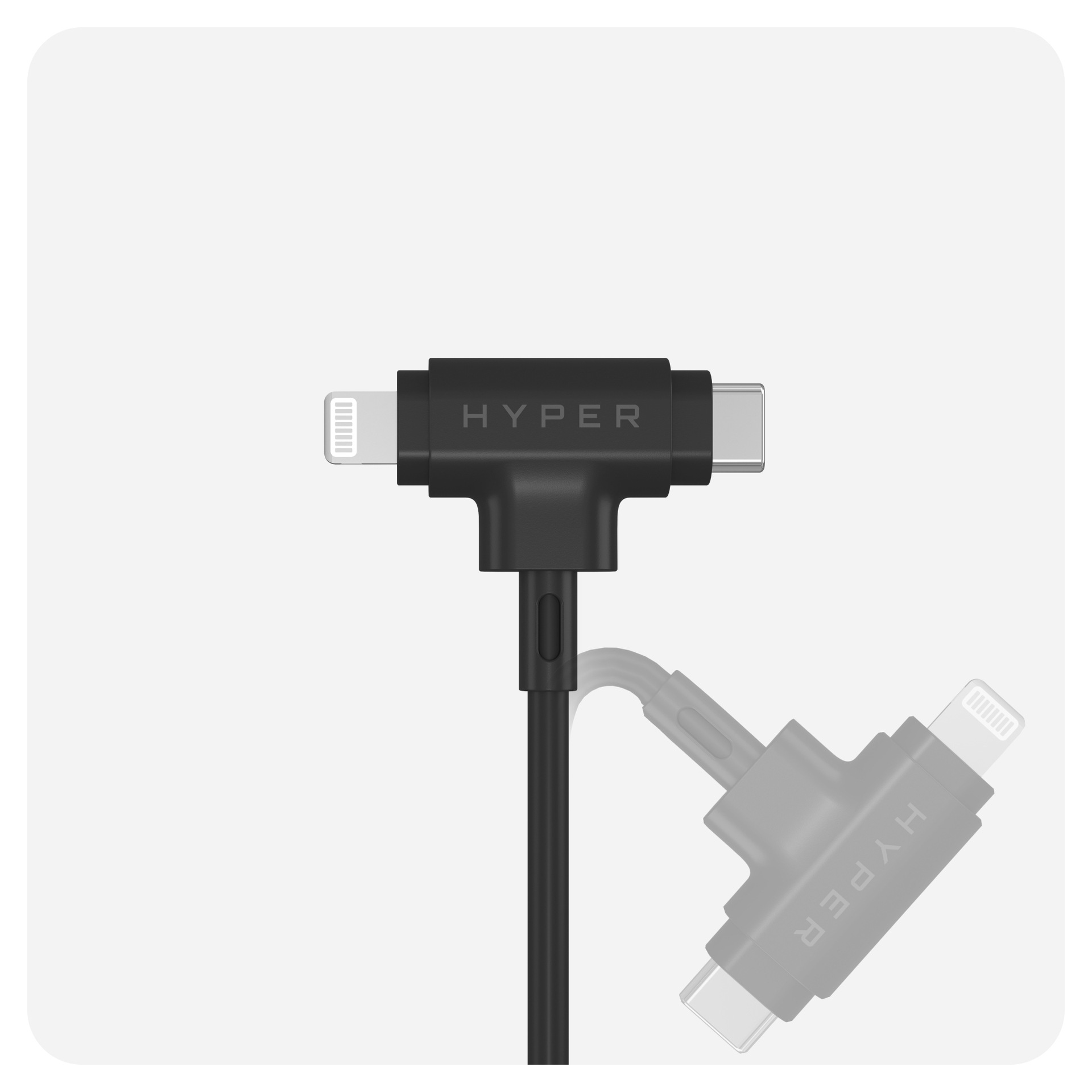 Targus USB-Kabel »HyperJuice Silicone USB-C zu USB-C Lightning Hybrid 60W«, USB-C-Lightning
