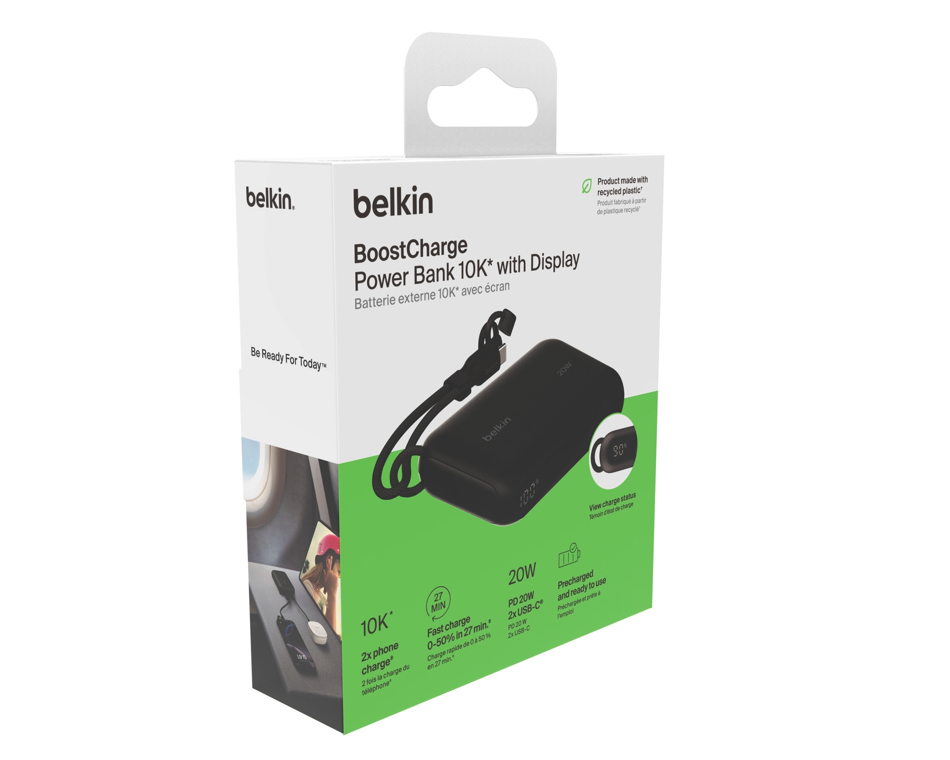 Belkin Powerbank »BoostCharge 10K mit Display« Belkin BOOST CHARGE Power Delivery Powerbank 10.000mAh,black 10.000 mAh