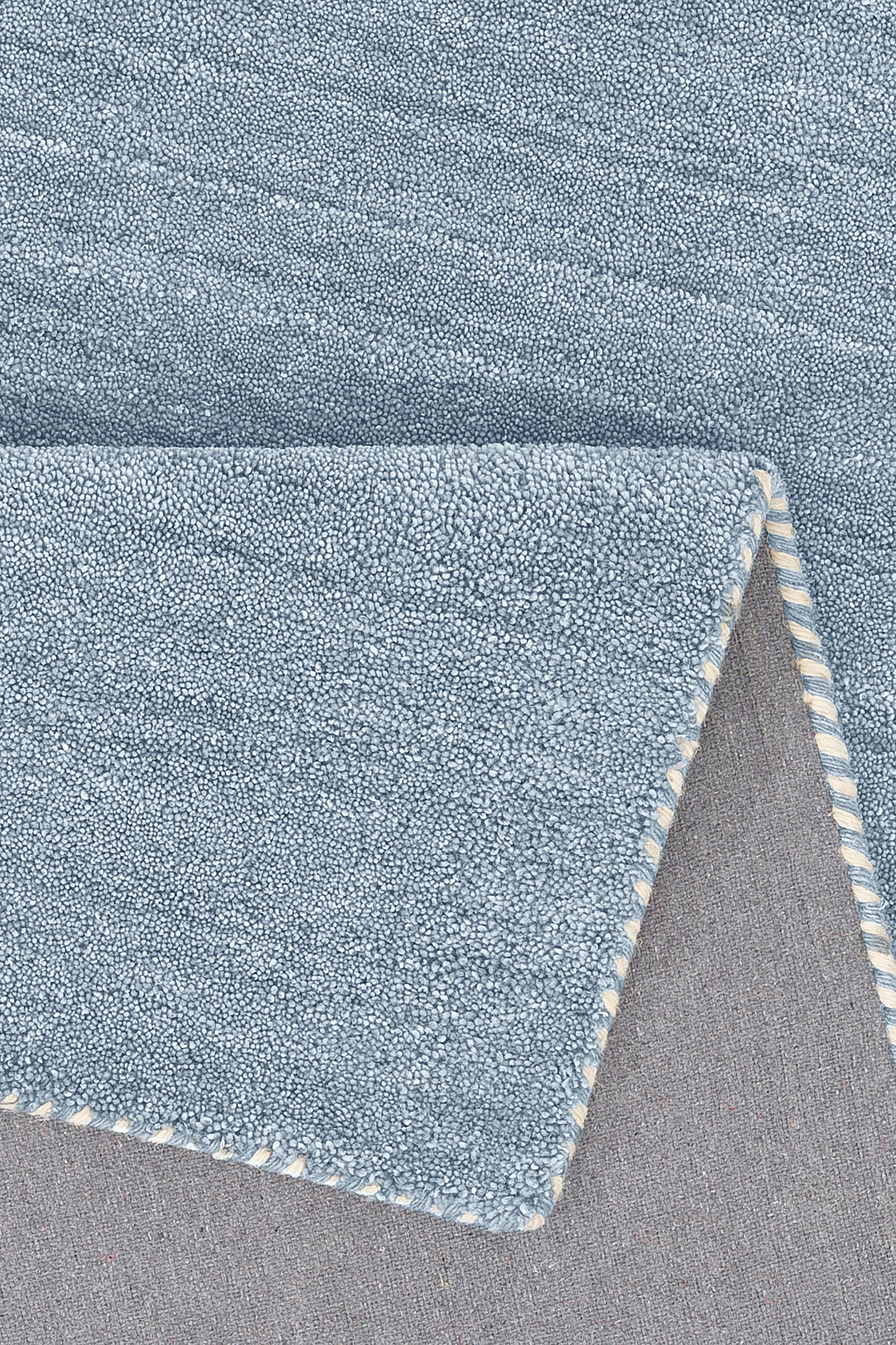 THEKO Bettumrandung »Gabbeh Uni, Handweb Teppich, meliert, reine Wolle« Höhe 14 mm 3 Stk. tlg. Bettvorleger, Uni-Farben, handgewebt, Läufer-Set, Schlafzimmer