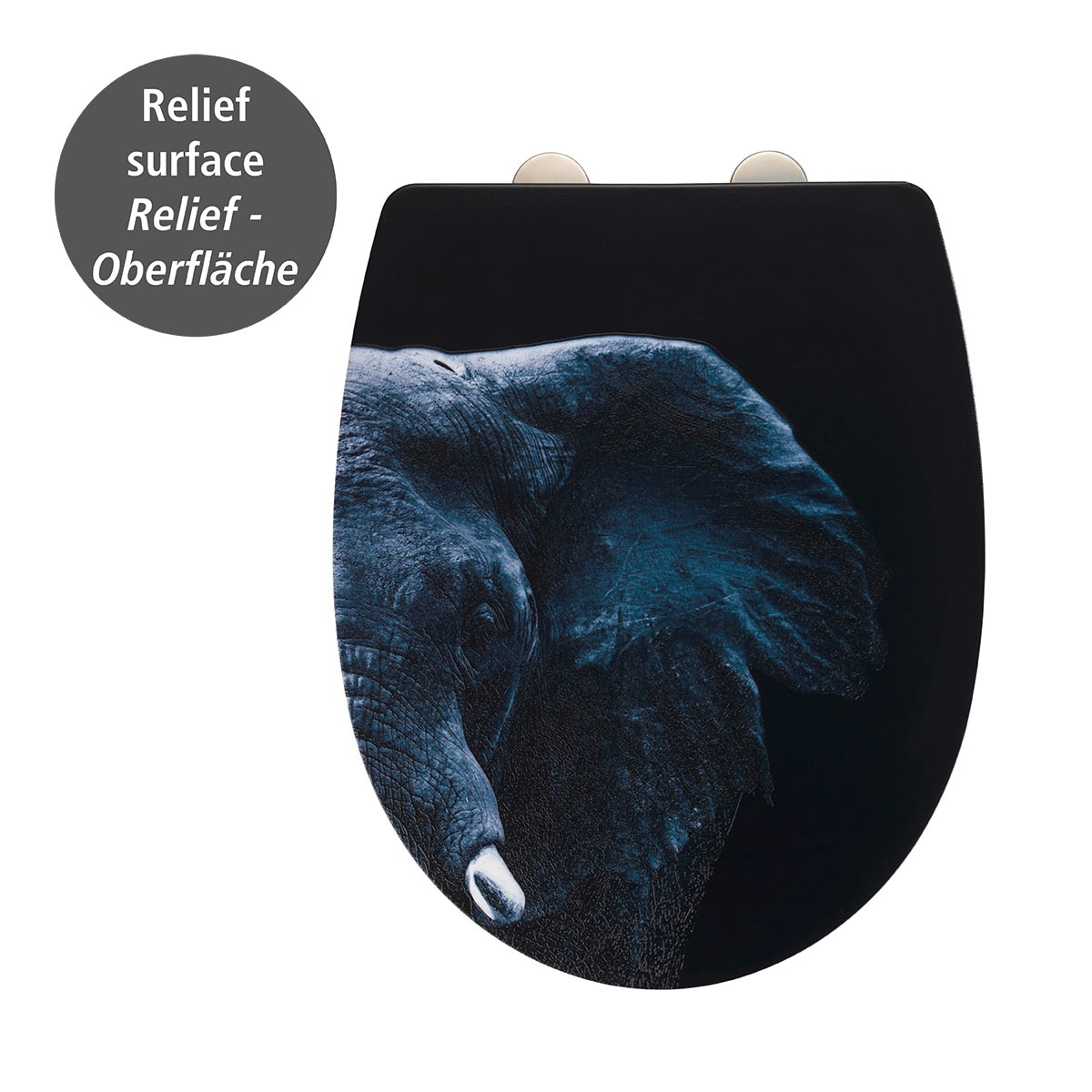 WENKO WC-Sitz »Elephant«, mit Relief, aus recyclingfähigem Thermoplast