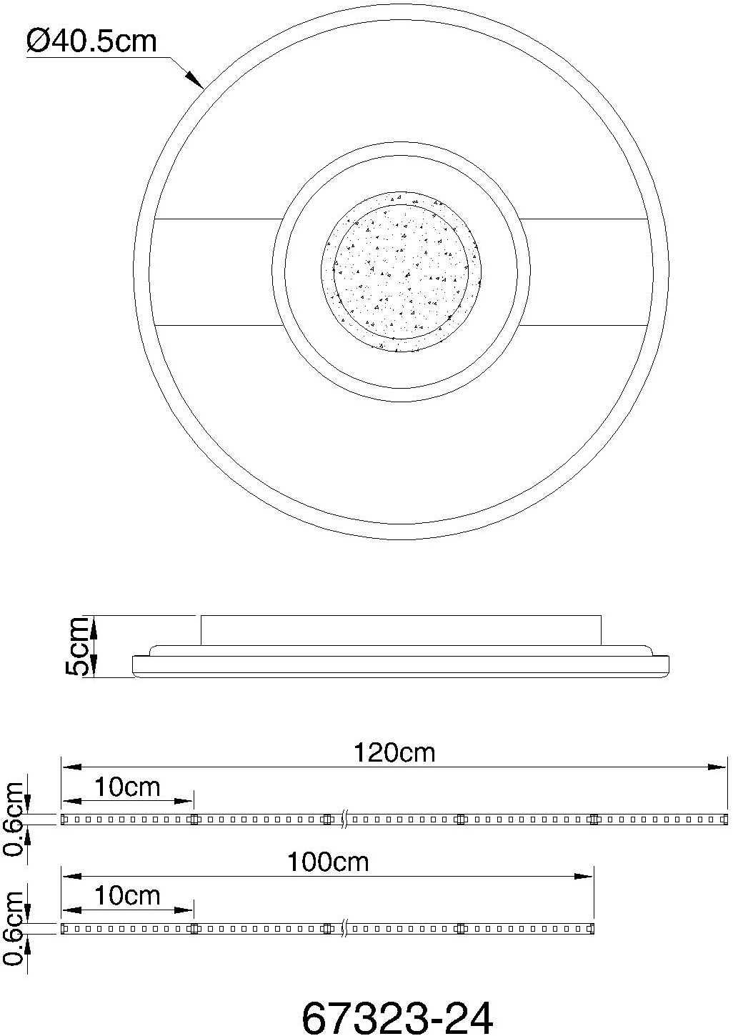 GLOBO LIGHTING Deckenleuchte »PIKARA« LED-Modul 1 Stk. Warmweiß Deckenlampe Wohnzimmer-Leuchte Schlafzimmer-Leuchte Flur Küche