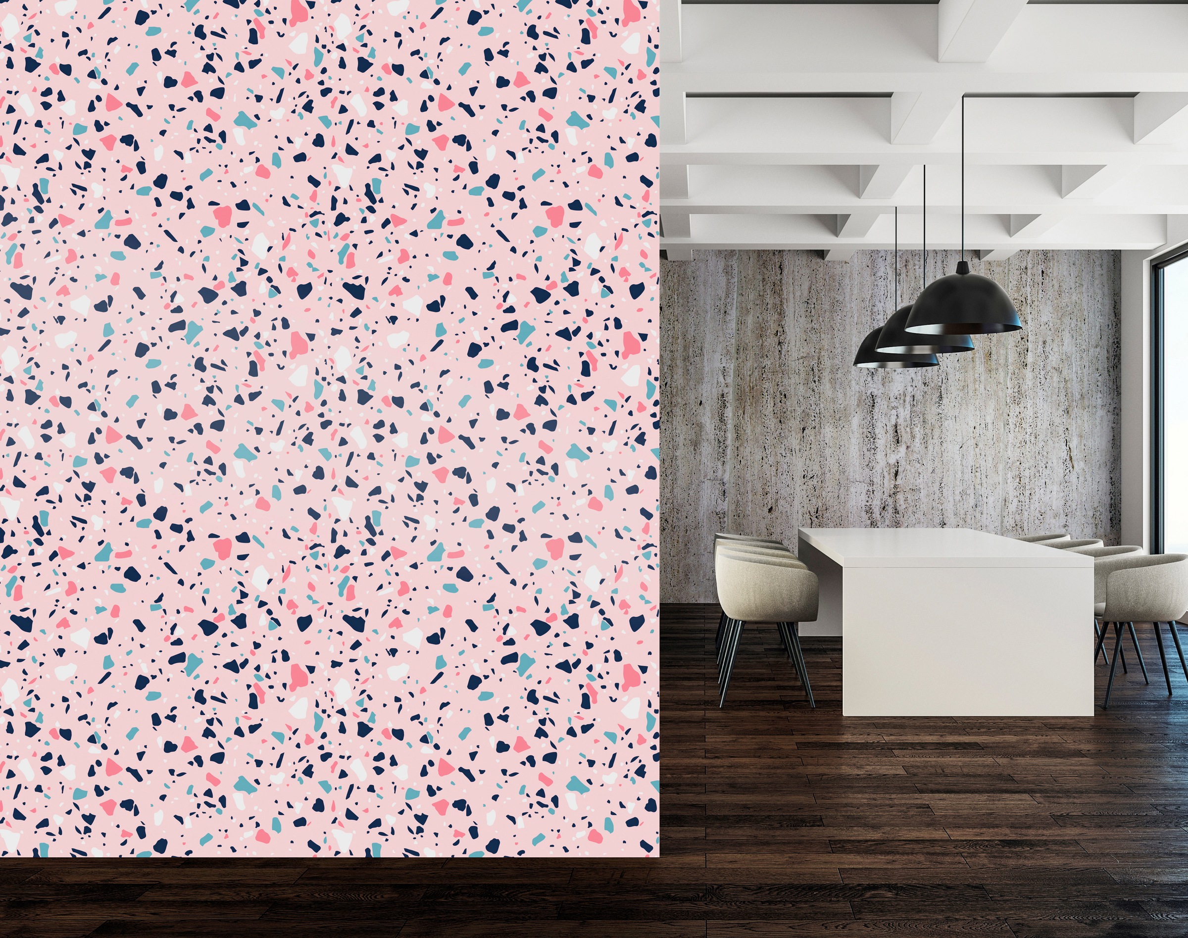queence Vinyltapete »Esra«, bedruckt-Motiv-gemustert-3D-Optik-gepunktet, 90x250cm, selbstklebend, kinderleichte Anbringung, Sticker