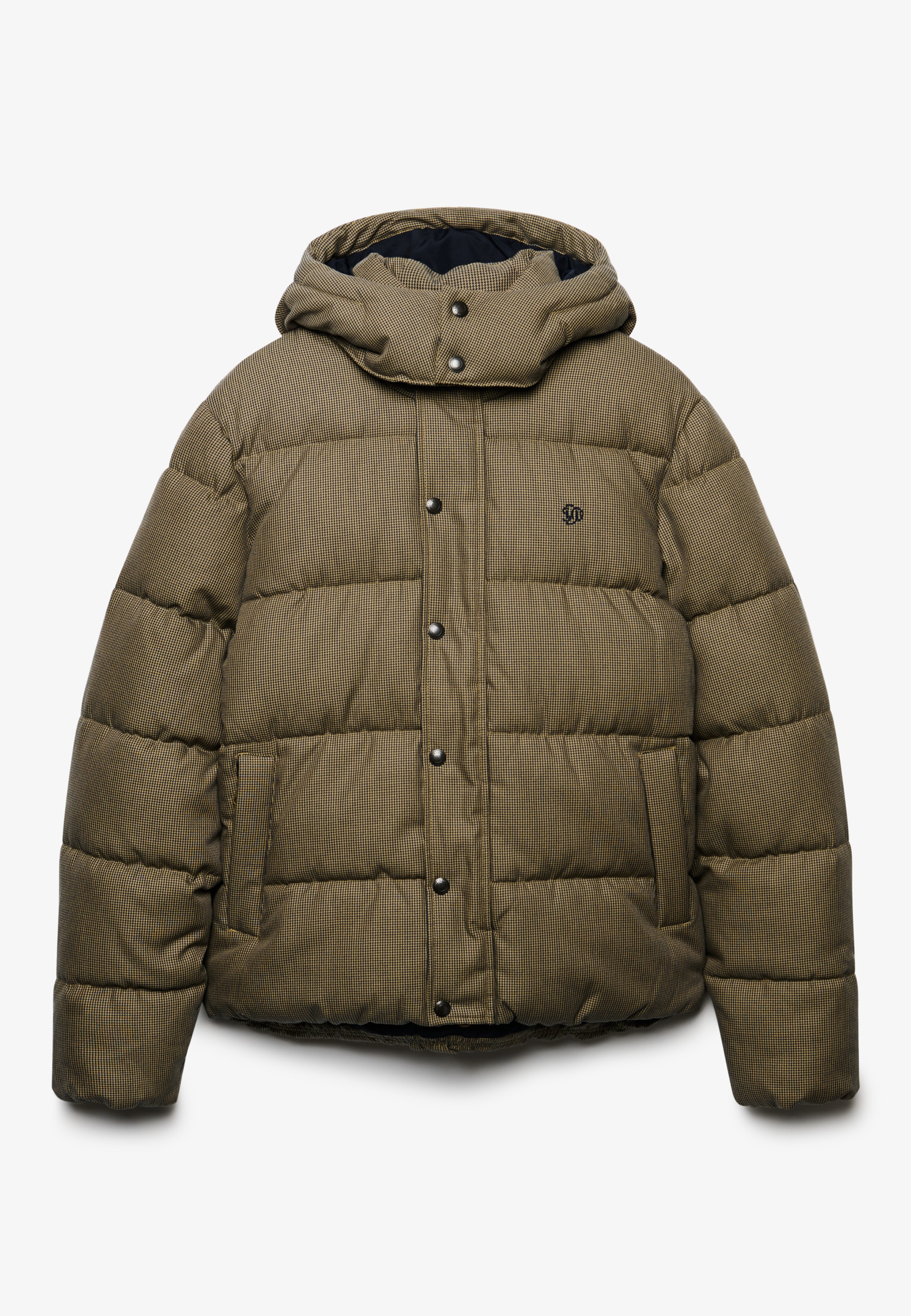 Superdry Steppjacke »PREMIUM HOOD CHECK PUFFER JKT« mit Kapuze Materialmix, relaxed fit