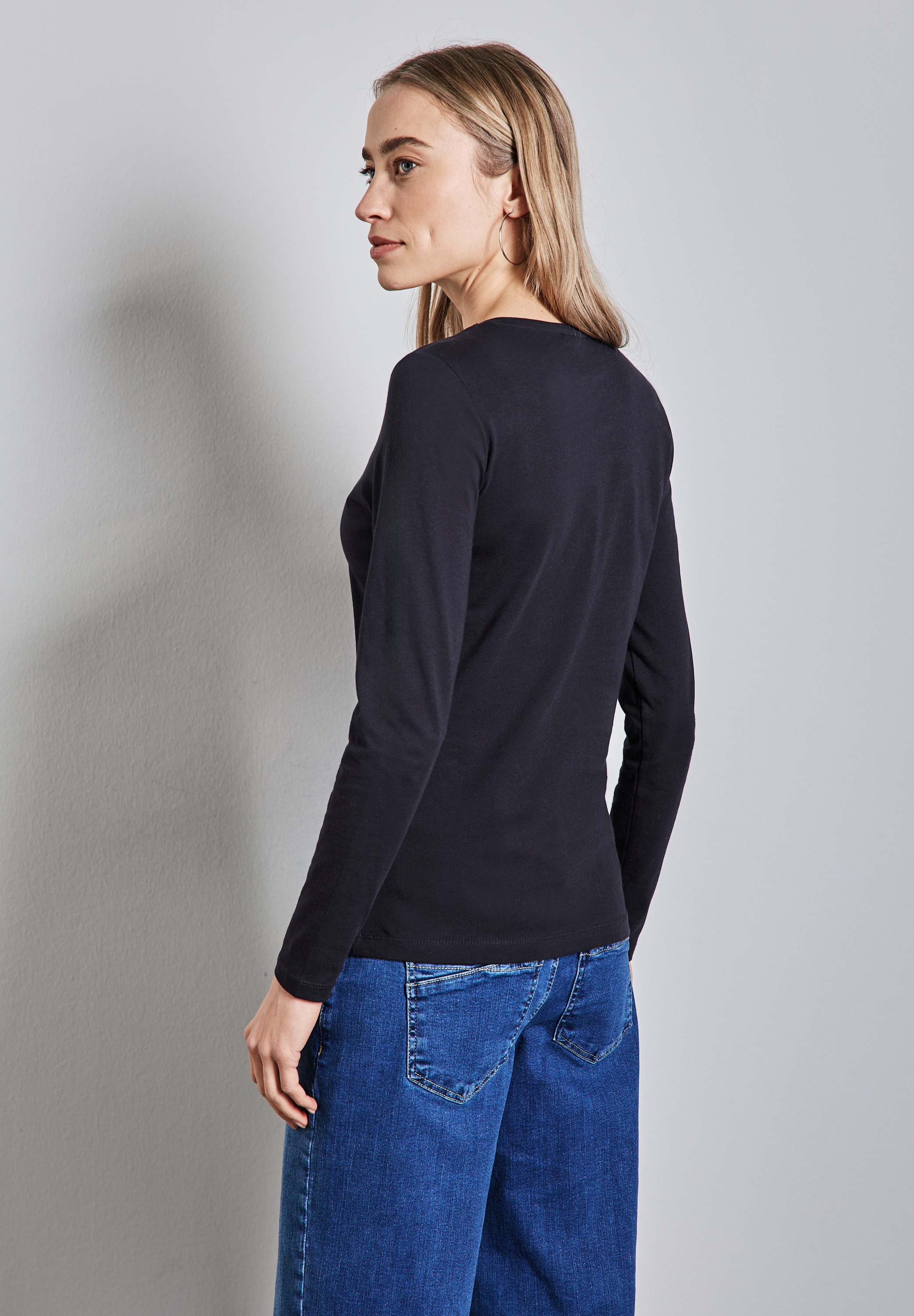 STREET ONE Langarmshirt, aus reiner Baumwolle