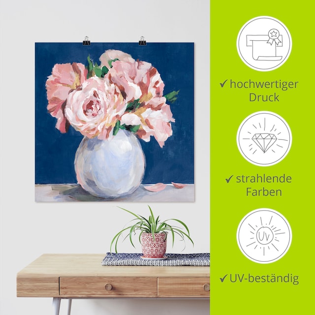 Artland Wandbild »Süße Pfingstrosen in der Vase«, Blumenbilder, (1 St.),  als Alubild, Leinwandbild, Wandaufkleber oder Poster in versch. Größen  bestellen | BAUR