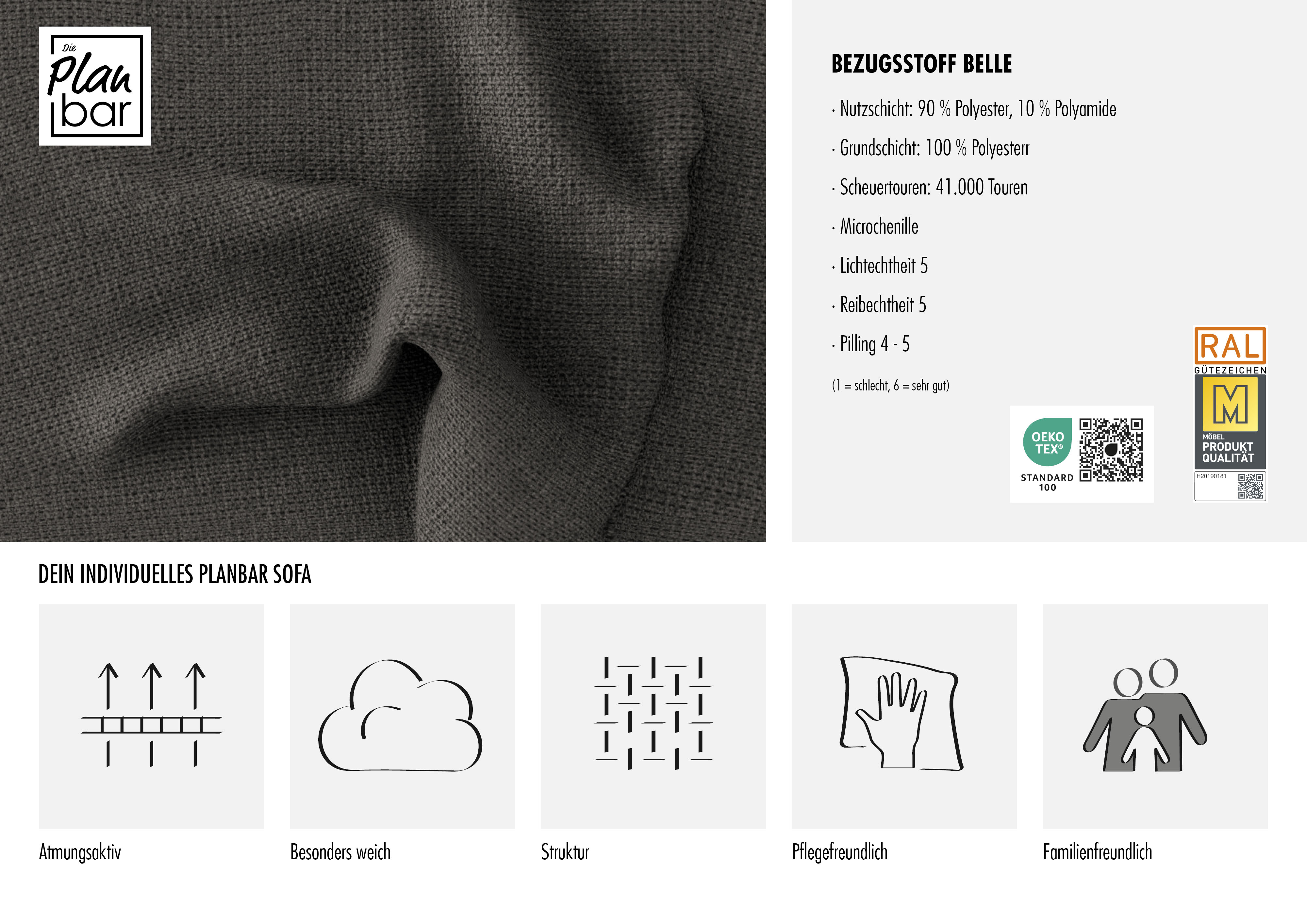 Thumbnail - Die PlanBar Ecksofa "MP-IN16037 L-Form mit Federkern-Polsterung" mit Sitztiefenverstellung & Zierkissen