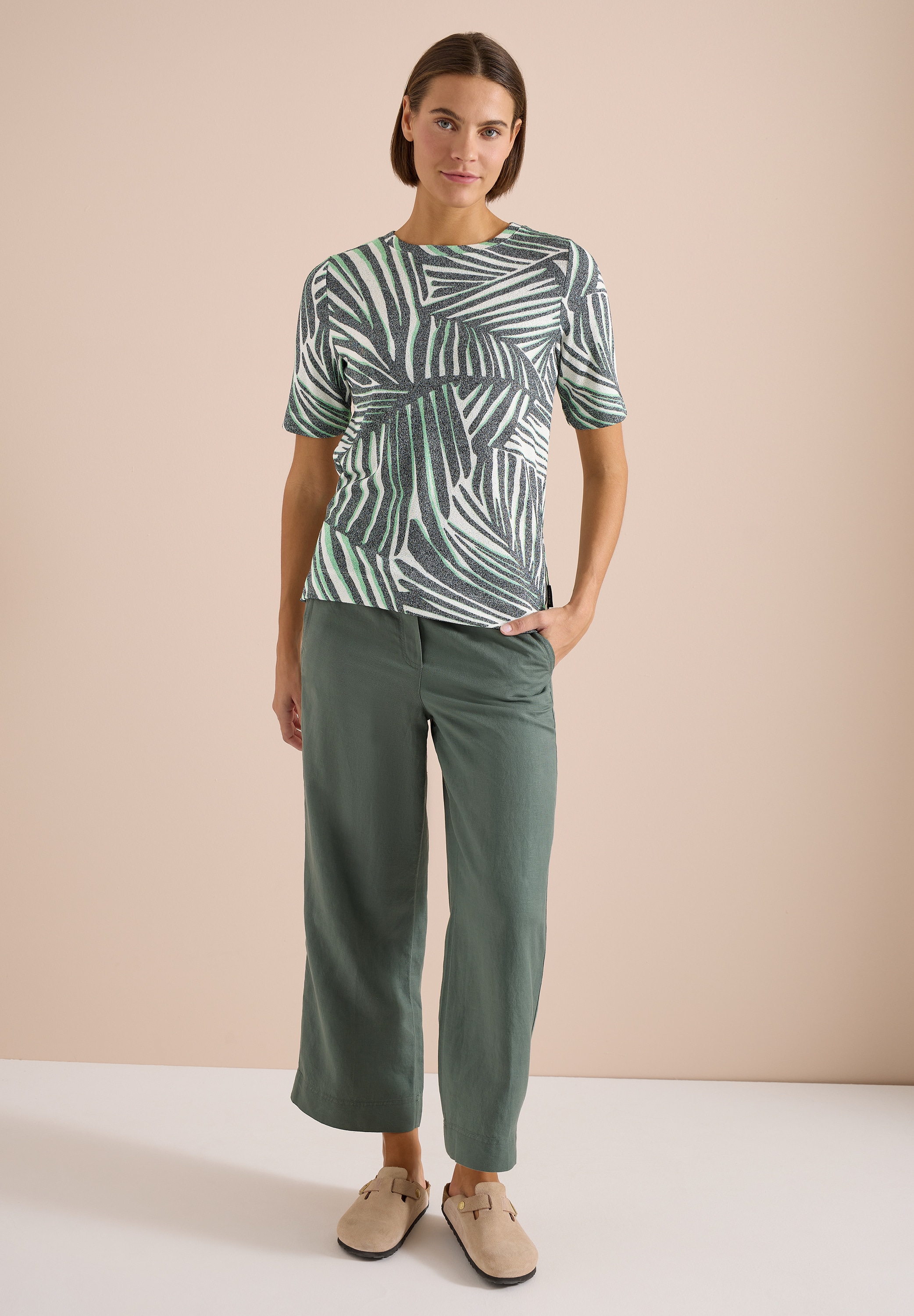 Cecil Print-Shirt aus softem Materialmix