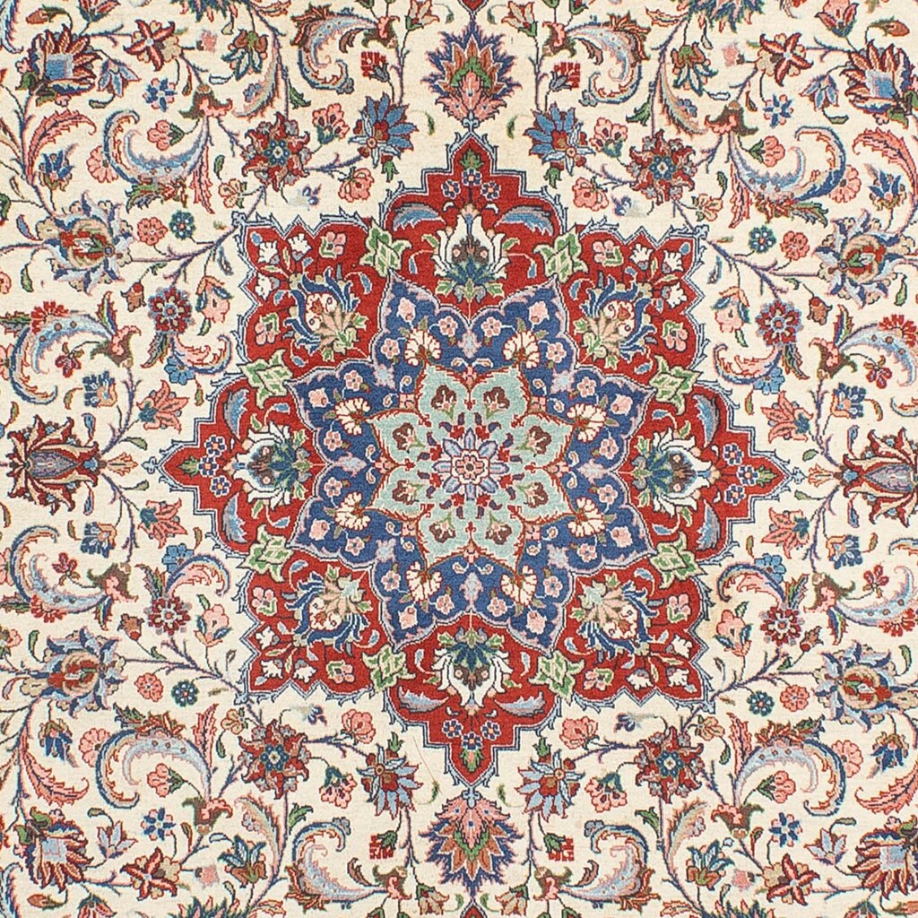 Wohnen Teppiche morgenland Wollteppich »Golpayegan Medaillon Beige 303 x 208 cm«, rechteckig, 1 mm Höhe, Unikat mit Zertifikat b