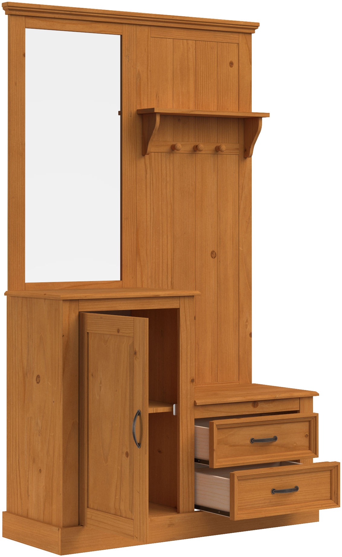 Home affaire Garderobenschrank »Selma«, Kompaktgarderobe, mit Spiegel, Haken und Hutablage, Breite 110 cm