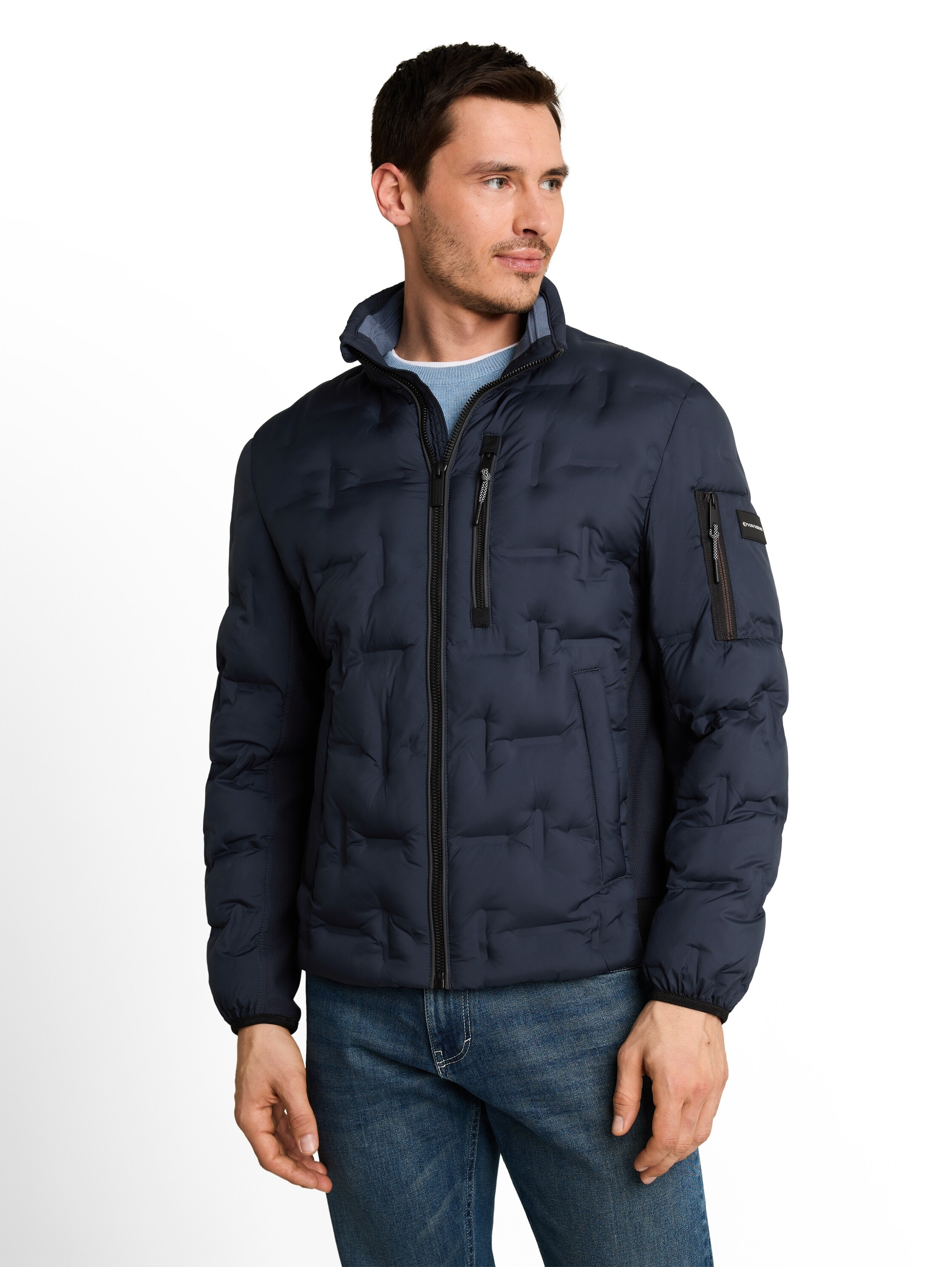 TOM TAILOR Steppjacke ohne Kapuze mit Stehkragen udn Reißverschluss