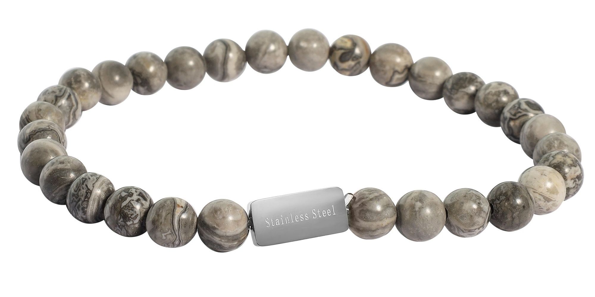 Adelia´s Gliederarmband »Herren Armband – Kugelarmband aus Edelstahl mit Jaspis 21 cm« Zum Verschenken – ideal zum Weihnachten