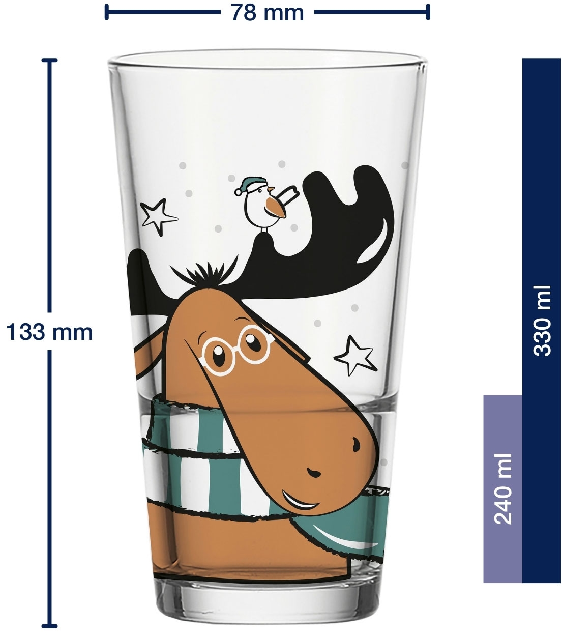 LEONARDO Gläser-Set »SILENZIO Trinkglas mit Motiv«, (Set, 6 tlg.), Elch, 6er Set, 330ml
