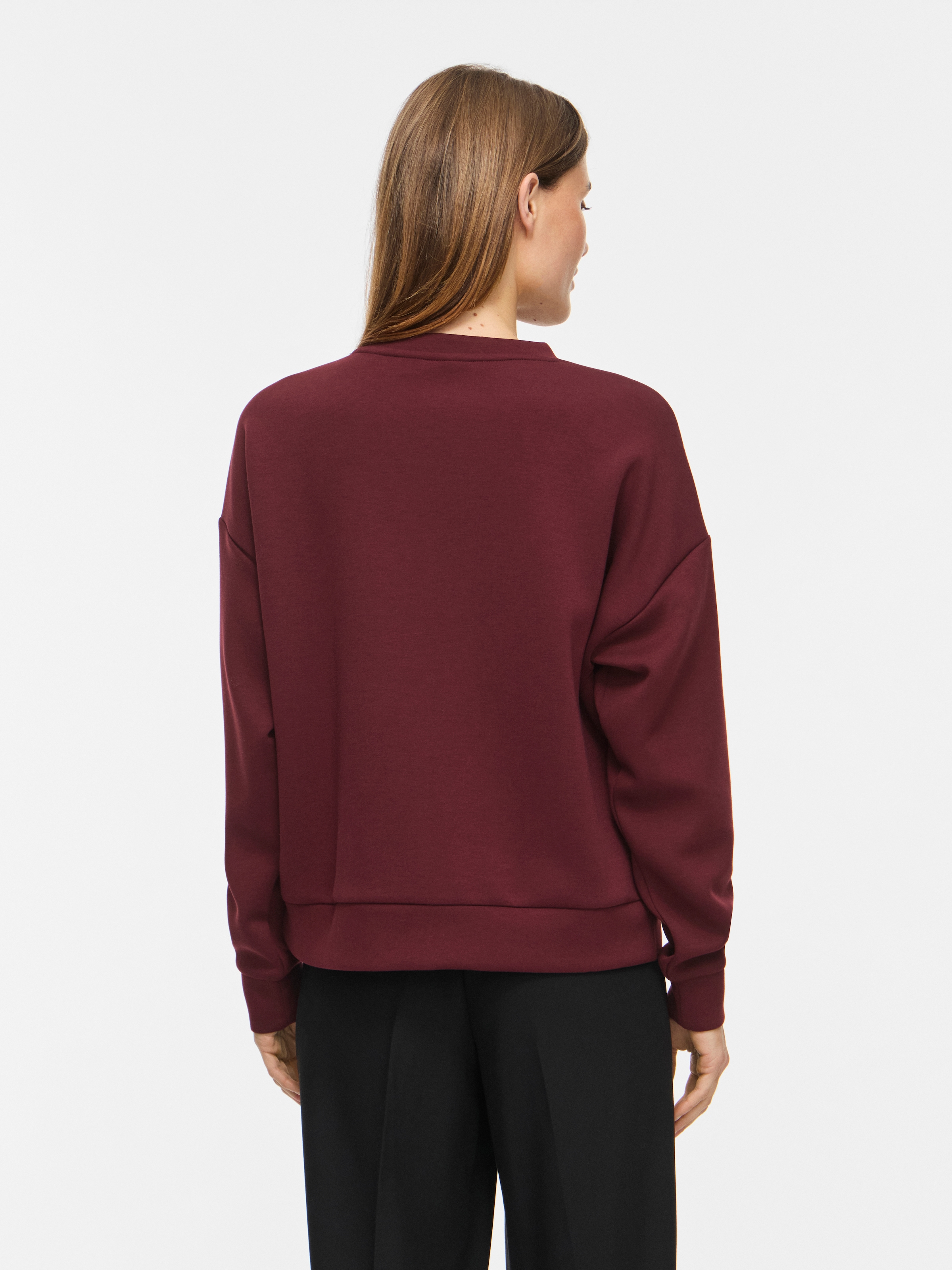 Vila Sweater »VIREFLECT MOOD EMB L/S SWEAT TOP/R/3«, Materialmix, loose fit
